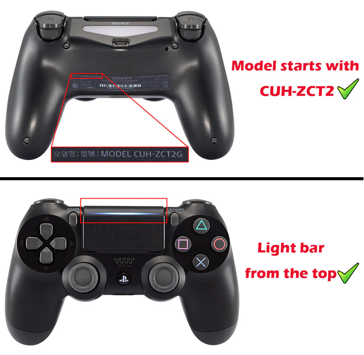 eXtremeRate Replacement Thumbsticks Buttons Compatible with PS4 Slim Pro Controller Controller (CUH-ZCT2 JDM-040/050/055) - Solid Red - Image 2