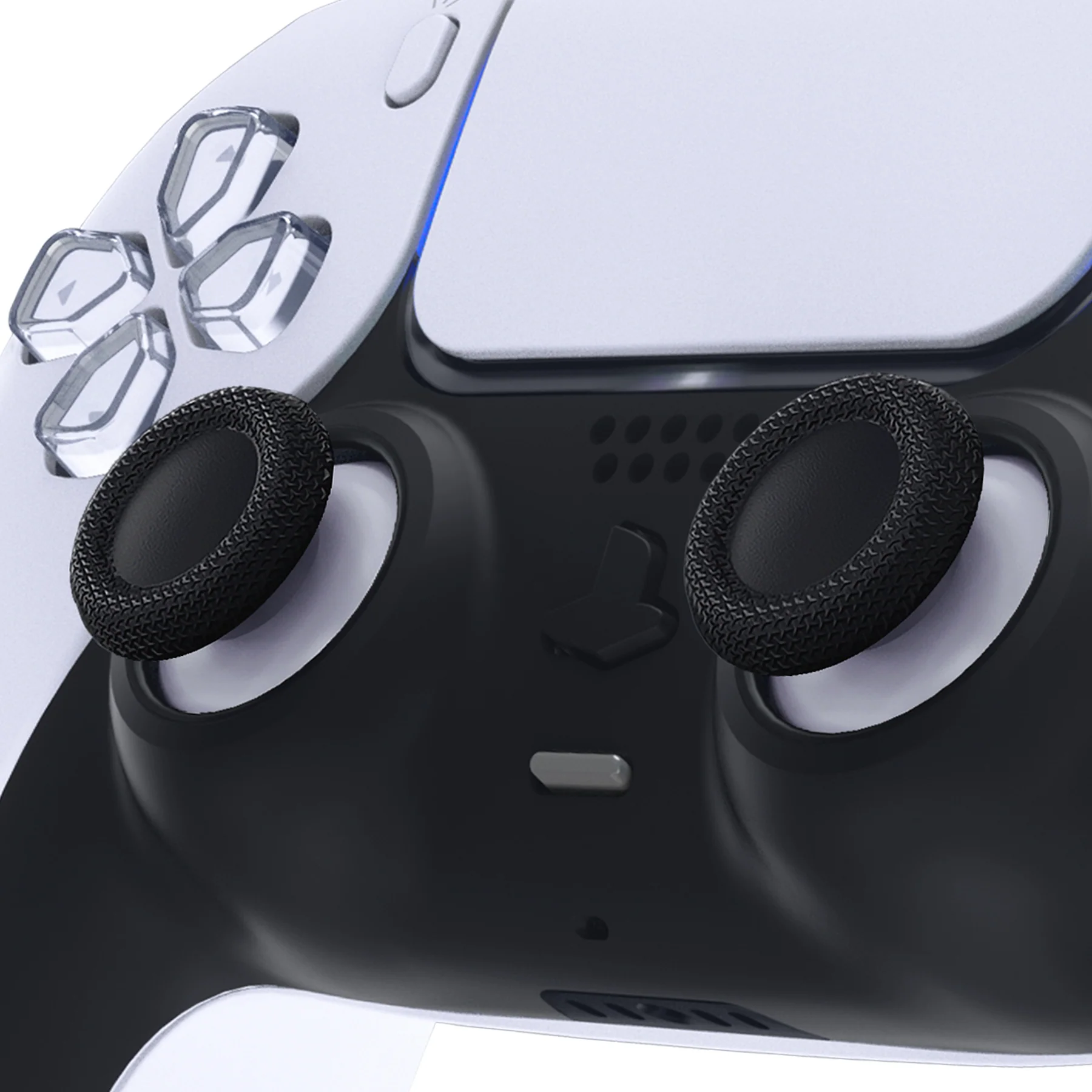 eXtremeRate Replacement Dual-Color Thumbsticks Analog Stick Joystick Compatible with PS5 & PS4 All Model Controller - Solid White & Black - Image 2