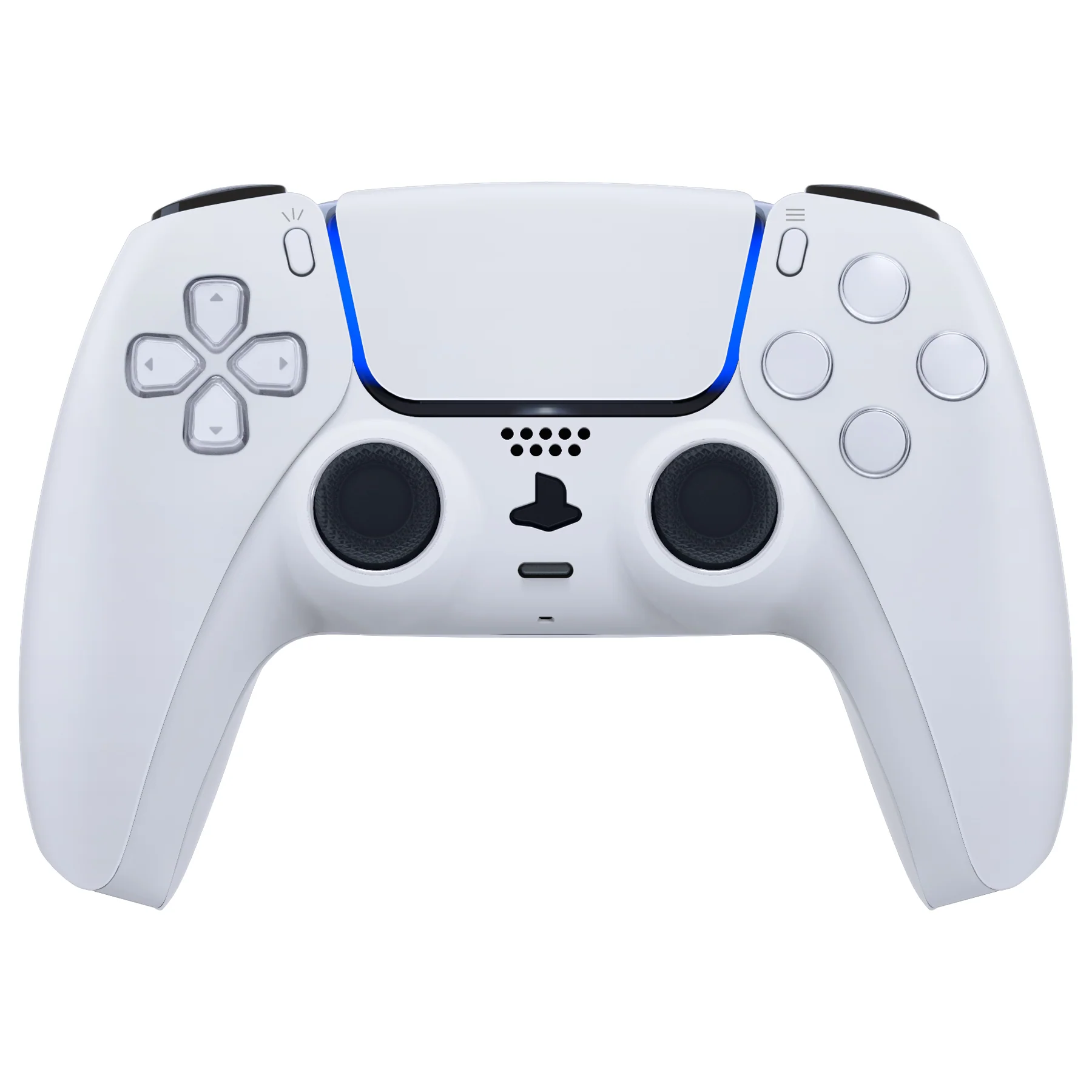 eXtremeRate Replacement Decorative Trim Shell with Accent Rings Compatible with PS5 Controller BDM-010/020/030/040/050 - Solid White - Image 2
