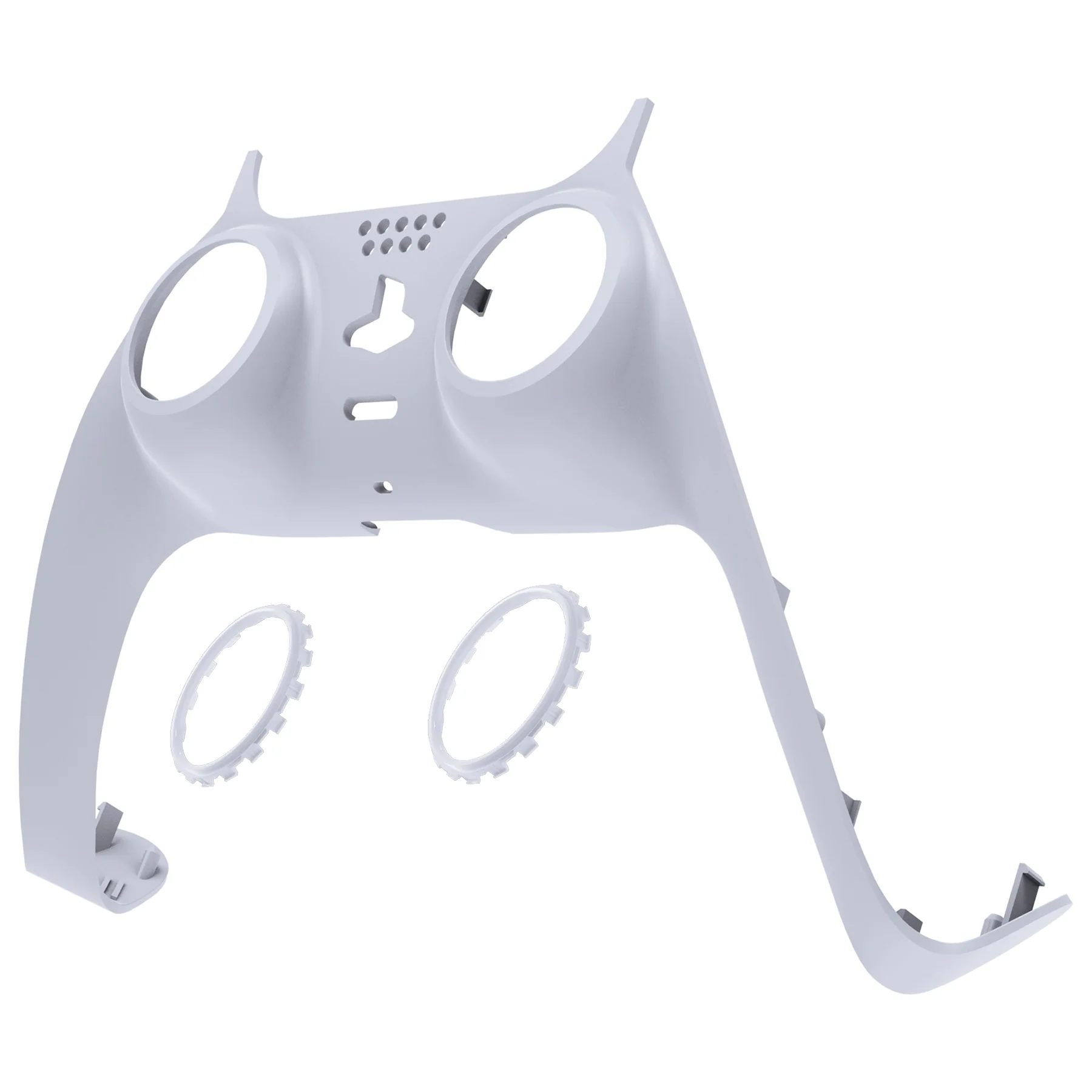 eXtremeRate Replacement Decorative Trim Shell with Accent Rings Compatible with PS5 Controller BDM-010/020/030/040/050 - Solid White - Image 6