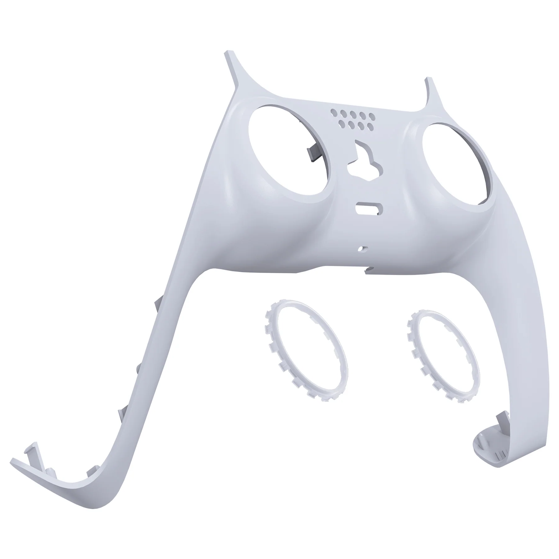 eXtremeRate Replacement Decorative Trim Shell with Accent Rings Compatible with PS5 Controller BDM-010/020/030/040/050 - Solid White - Image 7