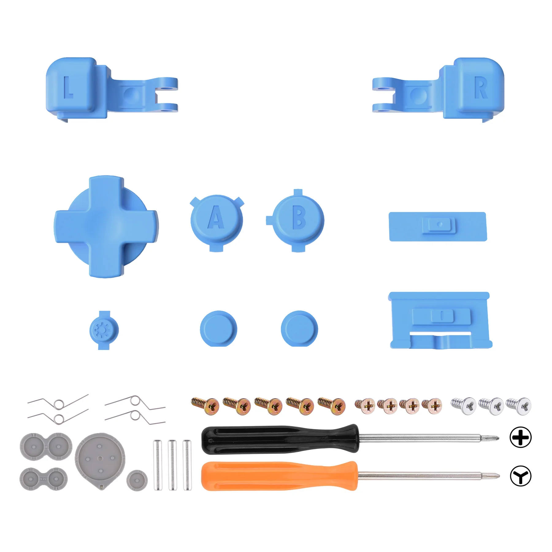 eXtremeRate Custom Replacement Full Set Buttons for Gameboy Advance SP GBA SP Console - Starlight Blue - Image 2