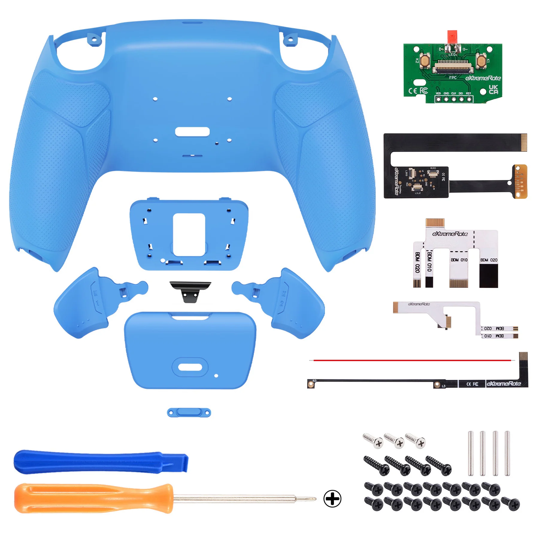 eXtremeRate Remappable Rise 2.0 Remap Kit for PS5 Controller BDM-010 & BDM-020 - Rubberized Starlight Blue - Image 2
