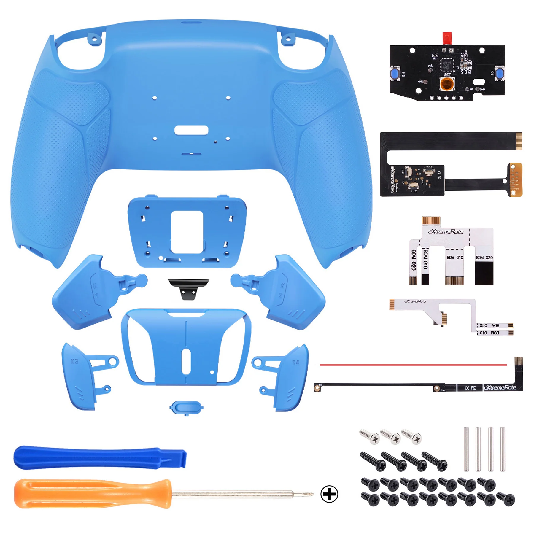 eXtremeRate Remappable RISE4 Remap Kit for PS5 Controller BDM-010/020 - Rubberized Starlight Blue - Image 2