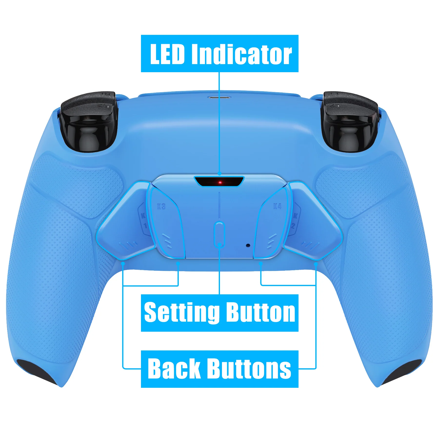 eXtremeRate Remappable RISE4 Remap Kit for PS5 Controller BDM-010/020 - Rubberized Starlight Blue - Image 4