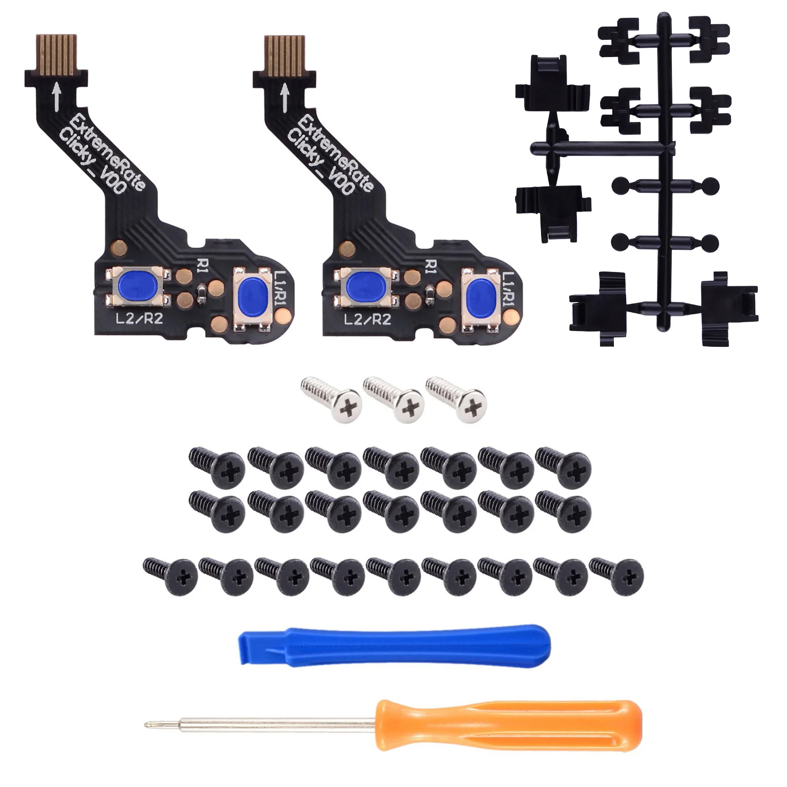 eXtremeRate Tactile Version Clicky Hair Trigger Kit for PS5 Controller Shoulder Buttons, Custom Tactile Bumper Trigger Buttons for PS5 Controller BDM-010 & BDM-020 - Image 2