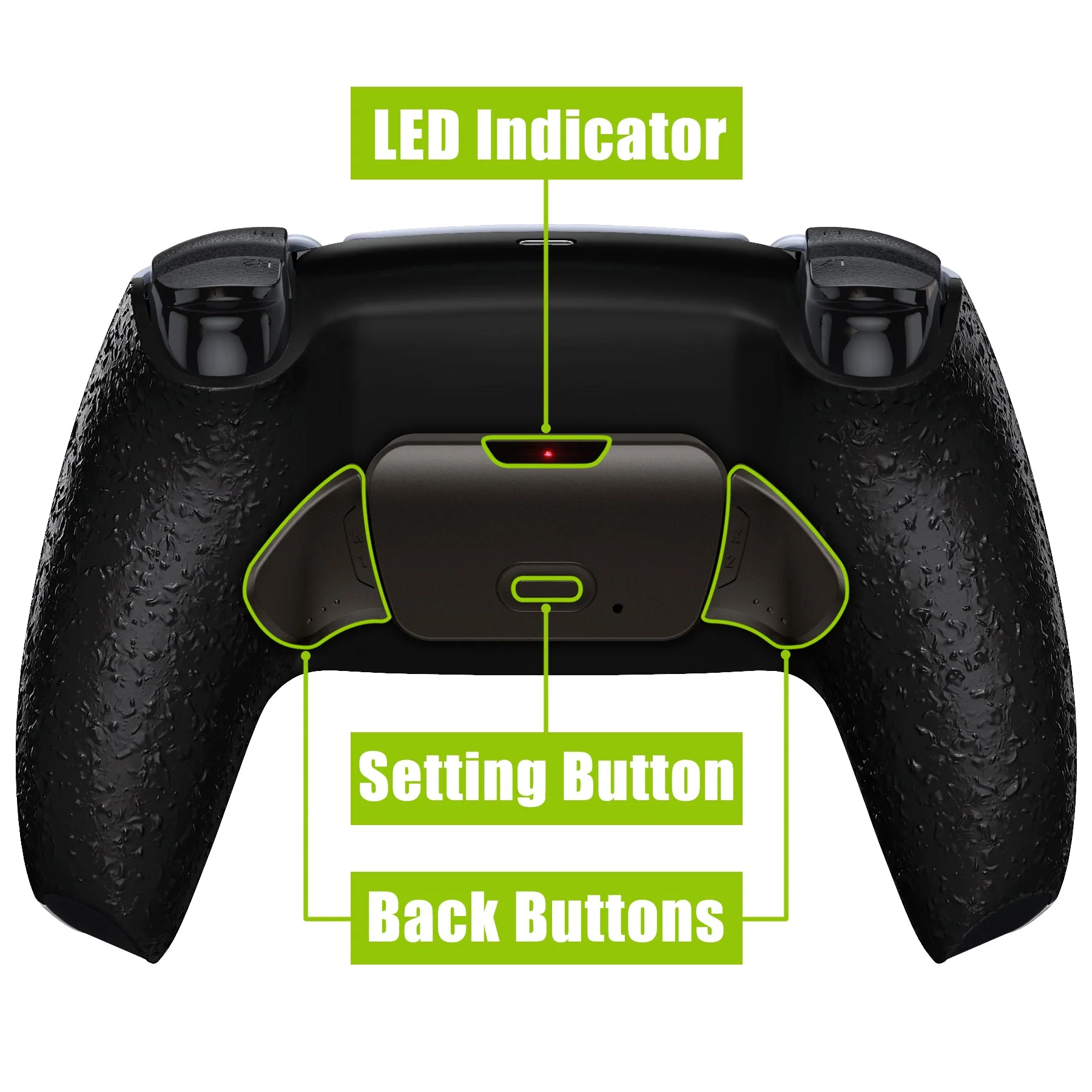 eXtremeRate Black Real Metal Buttons (RMB) Version RISE 2.0 Remap Kit for PS5 Controller BDM-010/020 - Textured Black - Image 4