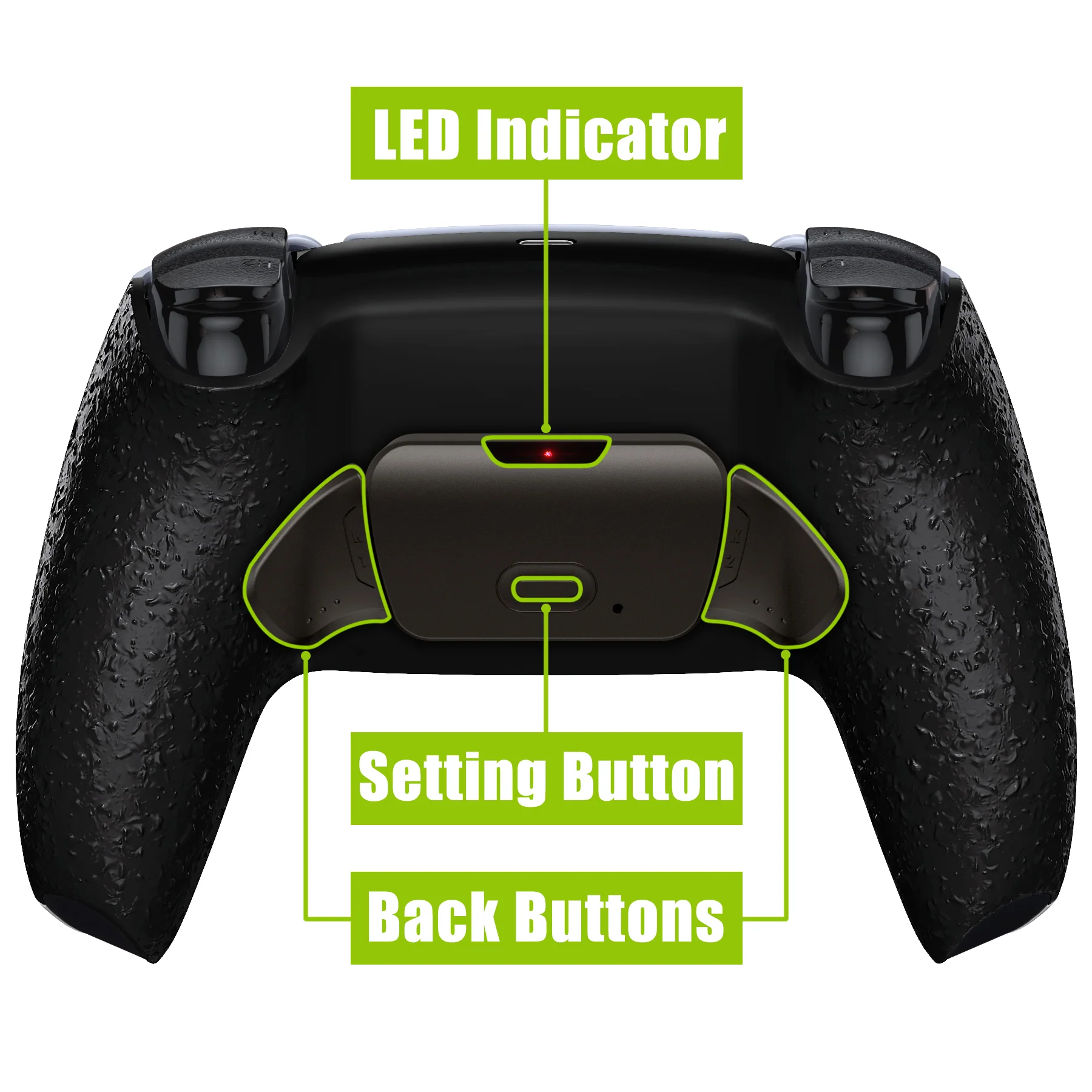 eXtremeRate Black Real Metal Buttons (RMB) Version RISE Remap Kit for PS5 Controller BDM-030/040/050 - Textured Black - Image 4