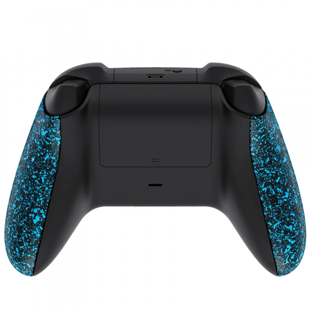 eXtremeRate Replacement Non-Slip Side Rails Grip Back Panels for Xbox Series X & S Controller - Textured Blue - Image 4