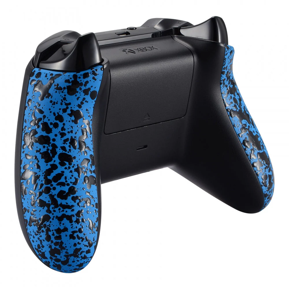 eXtremeRate Replacement Non-Slip Grips Side Rails Handles for Xbox One X & S Controller (Model 1708) - Textured Blue - Image 5