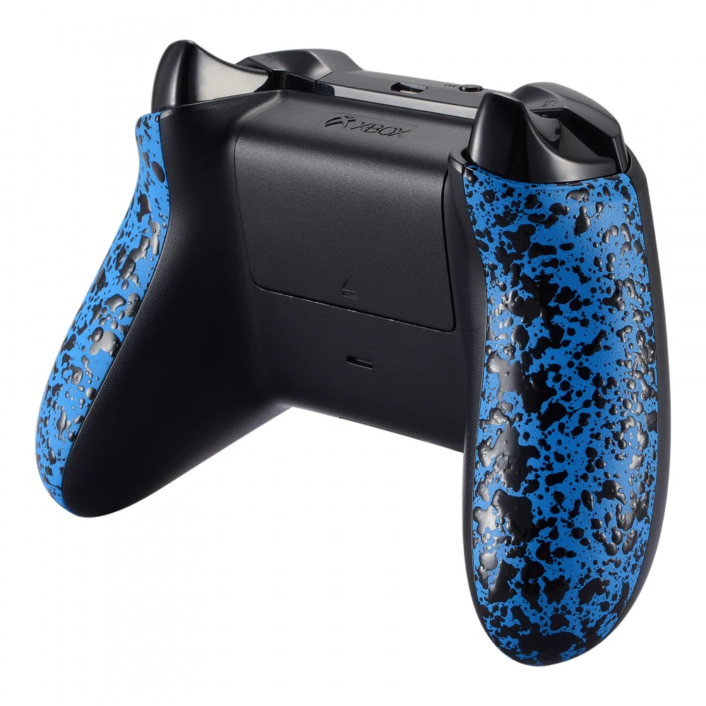 eXtremeRate Replacement Non-Slip Grips Side Rails Handles for Xbox One X & S Controller (Model 1708) - Textured Blue - Image 6