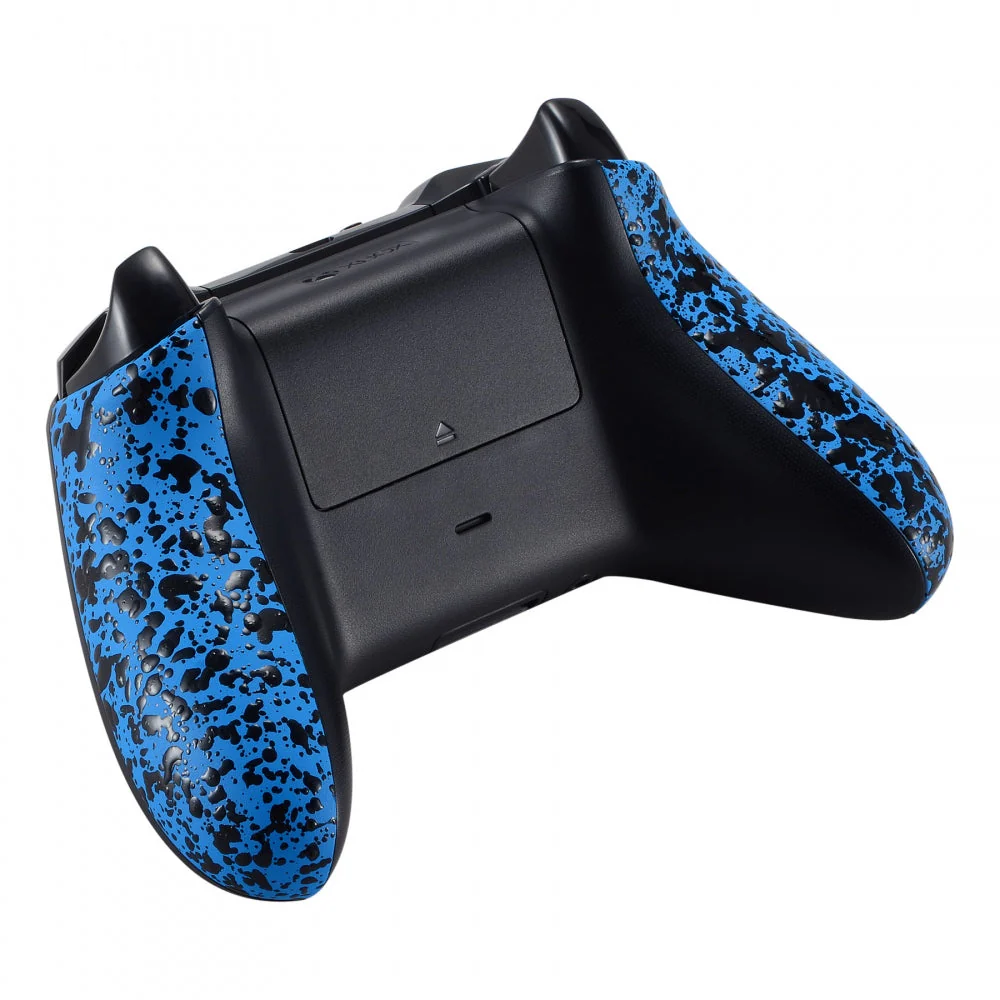 eXtremeRate Replacement Non-Slip Grips Side Rails Handles for Xbox One X & S Controller (Model 1708) - Textured Blue - Image 7