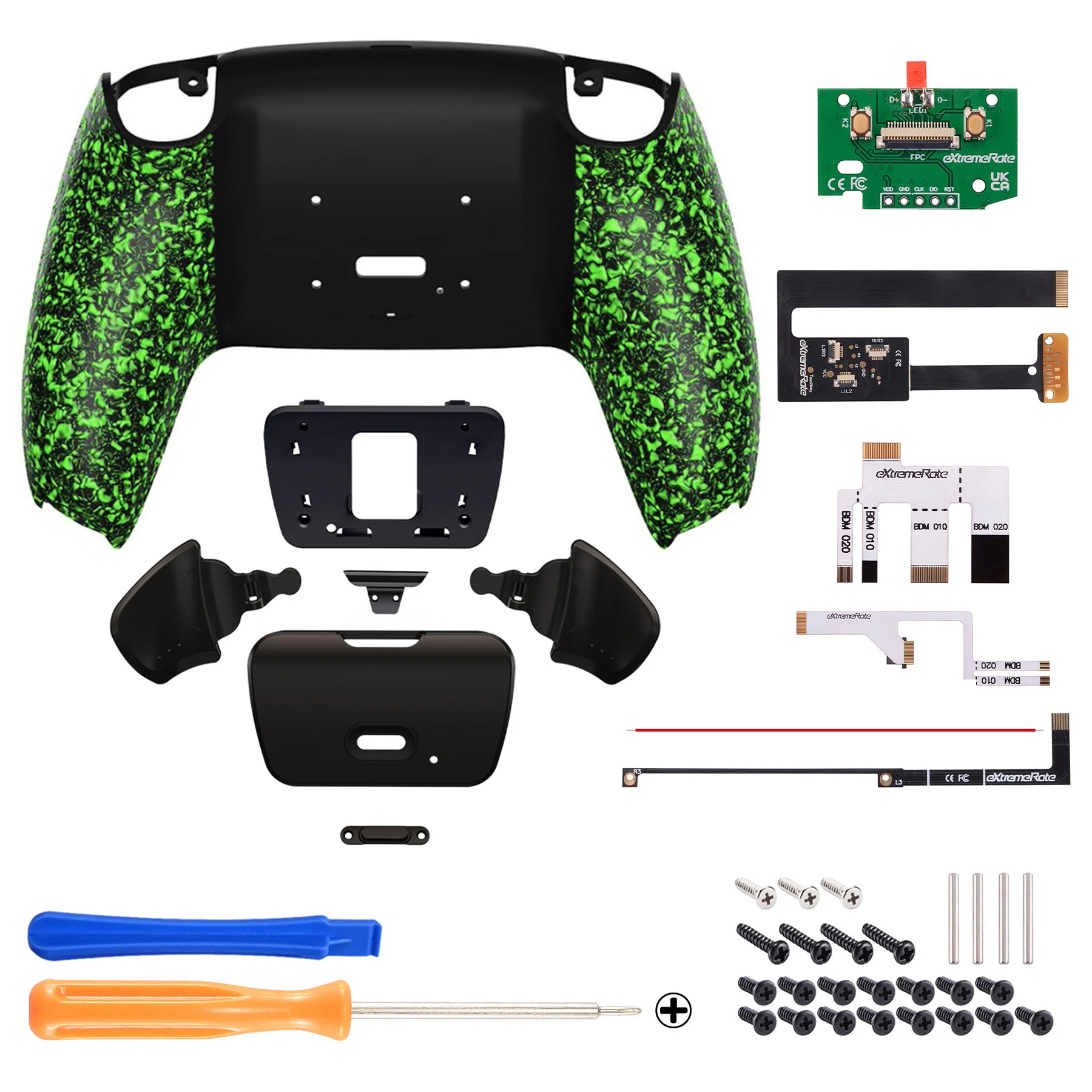 eXtremeRate Remappable Rise 2.0 Remap Kit for PS5 Controller BDM-010 & BDM-020 - Textured Green - Image 2