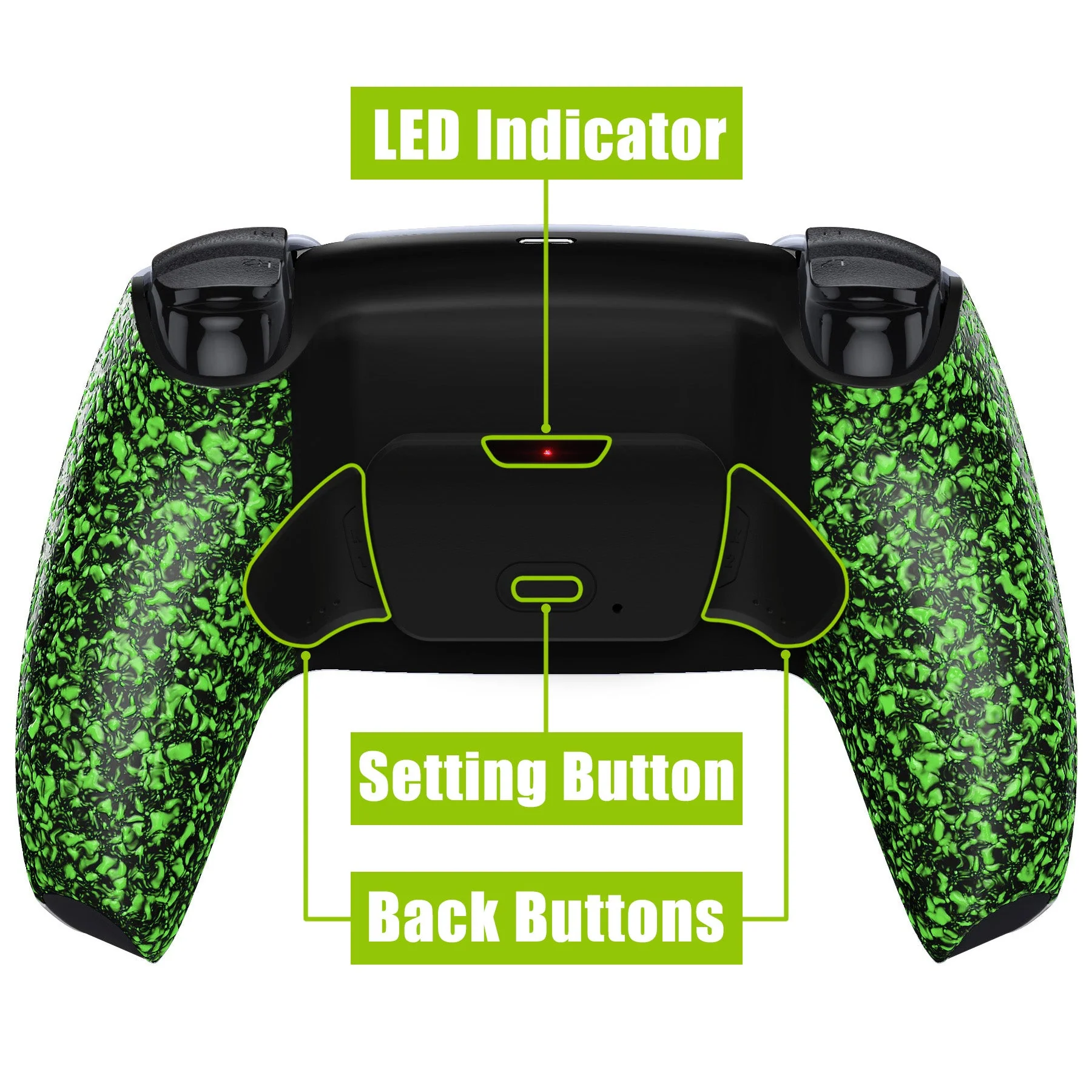 eXtremeRate Remappable Rise 2.0 Remap Kit for PS5 Controller BDM-010 & BDM-020 - Textured Green - Image 4