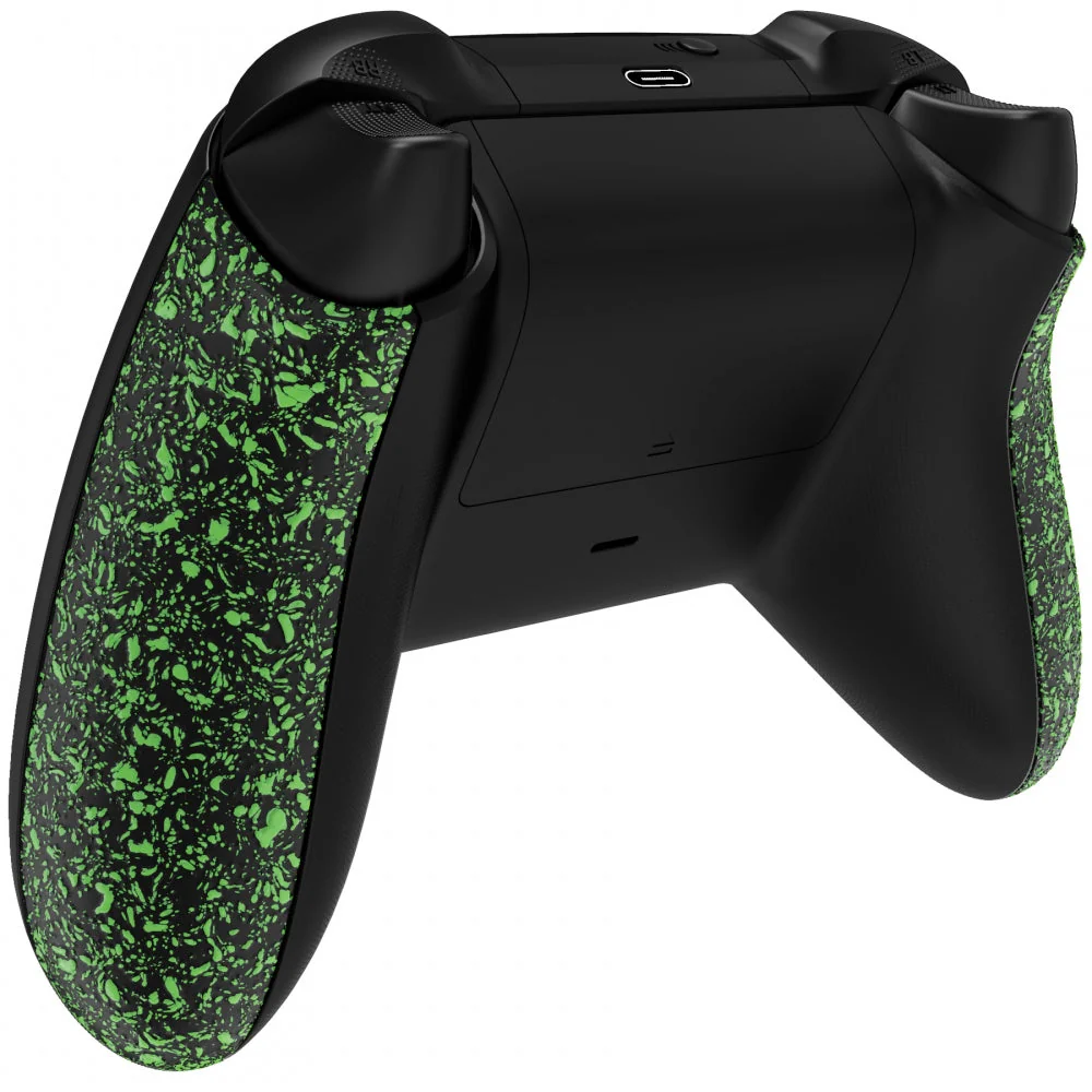 eXtremeRate Replacement Non-Slip Side Rails Grip Back Panels for Xbox Series X & S Controller - Textured Green - Image 5