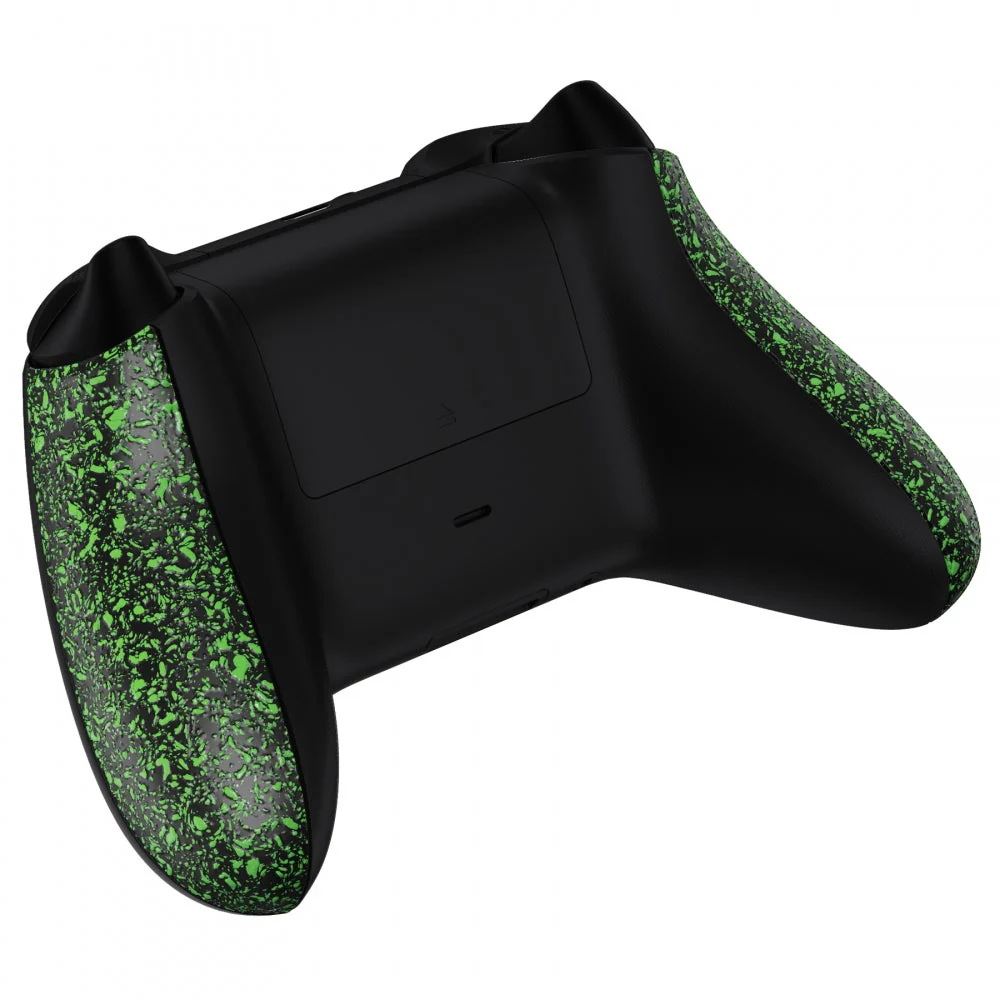 eXtremeRate Replacement Non-Slip Side Rails Grip Back Panels for Xbox Series X & S Controller - Textured Green - Image 6