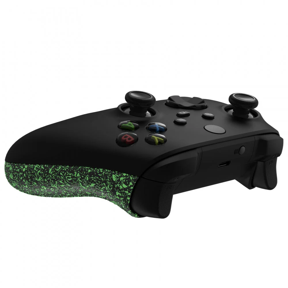 eXtremeRate Replacement Non-Slip Side Rails Grip Back Panels for Xbox Series X & S Controller - Textured Green - Image 7