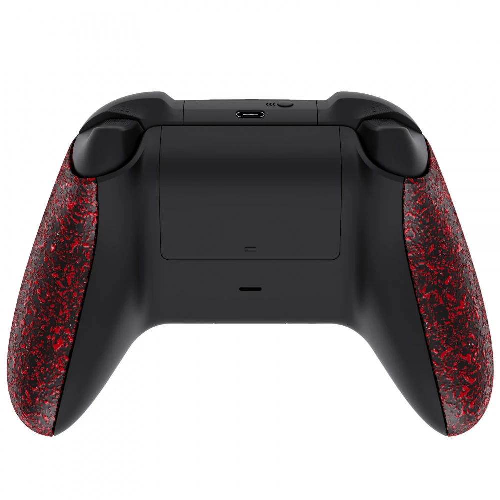 eXtremeRate Replacement Non-Slip Side Rails Grip Back Panels for Xbox Series X & S Controller - Textured Red - Image 4