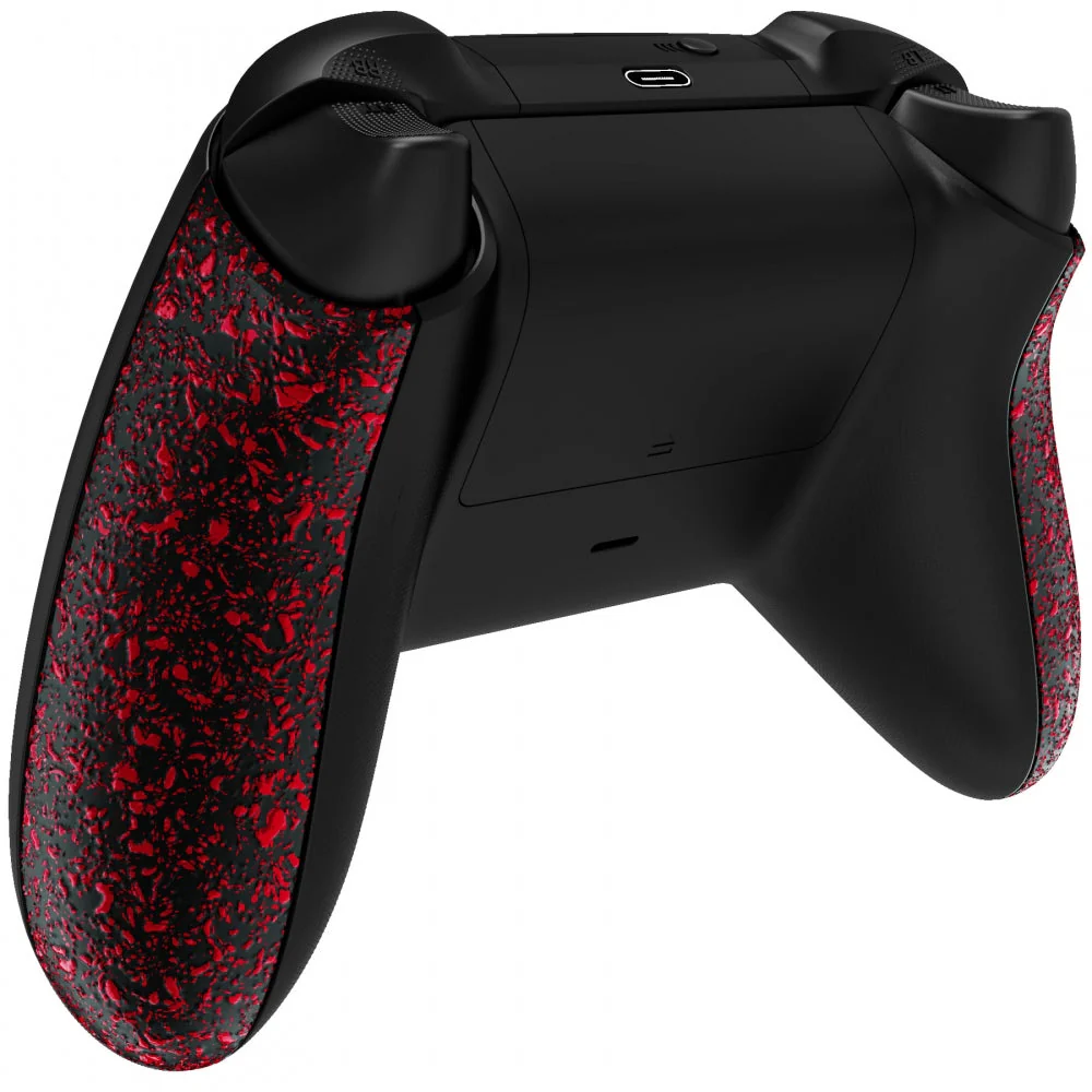 eXtremeRate Replacement Non-Slip Side Rails Grip Back Panels for Xbox Series X & S Controller - Textured Red - Image 5