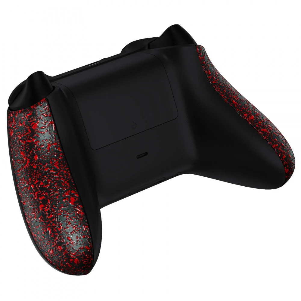 eXtremeRate Replacement Non-Slip Side Rails Grip Back Panels for Xbox Series X & S Controller - Textured Red - Image 6