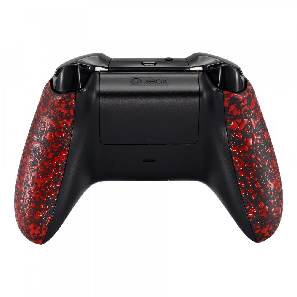 eXtremeRate Replacement Non-Slip Grips Side Rails Handles for Xbox One X & S Controller (Model 1708) - Textured Red - Image 4