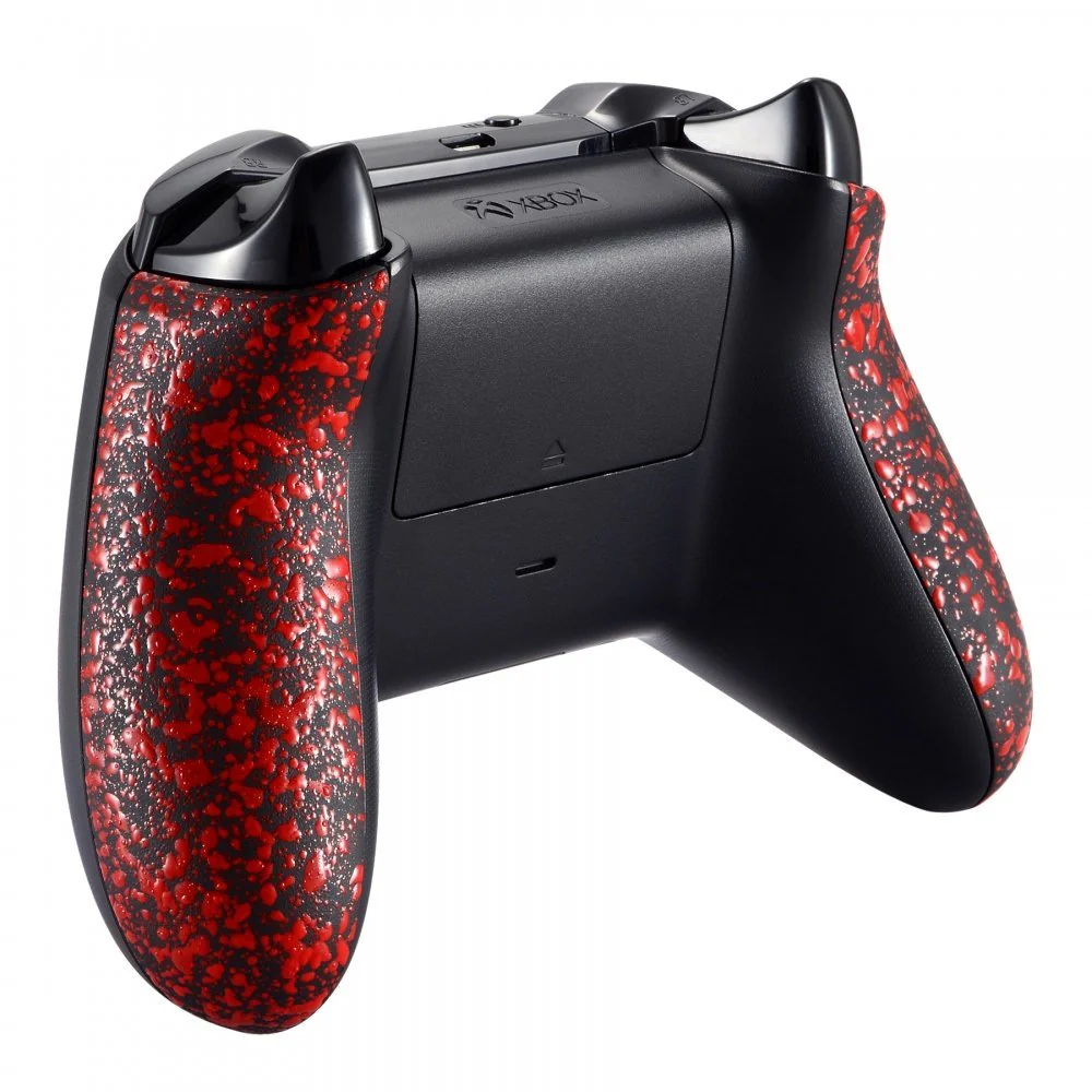 eXtremeRate Replacement Non-Slip Grips Side Rails Handles for Xbox One X & S Controller (Model 1708) - Textured Red - Image 5
