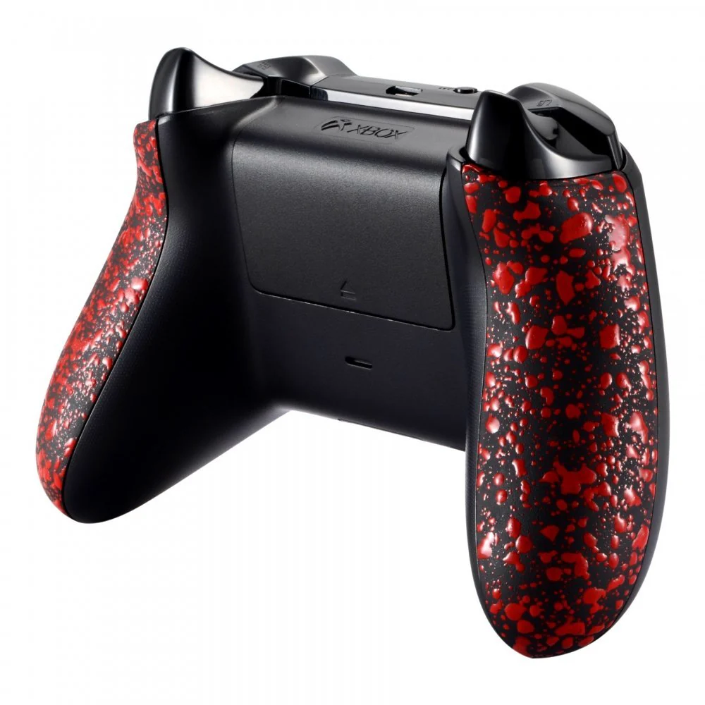 eXtremeRate Replacement Non-Slip Grips Side Rails Handles for Xbox One X & S Controller (Model 1708) - Textured Red - Image 6