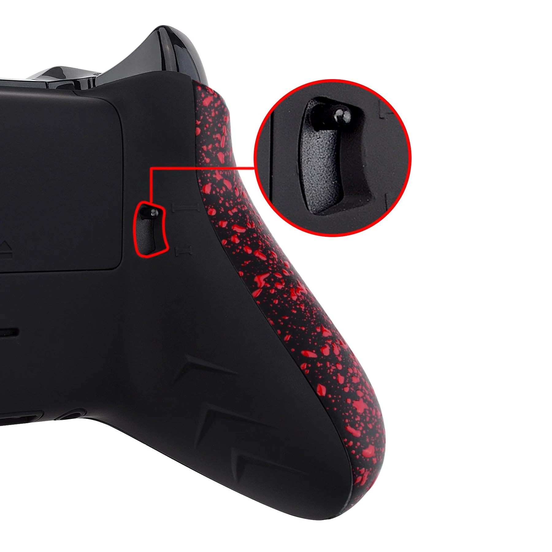 eXtremeRate FlashShot Trigger Stop Bottom Shell Kit for Xbox One X & S Controller - Textured Red - Image 7