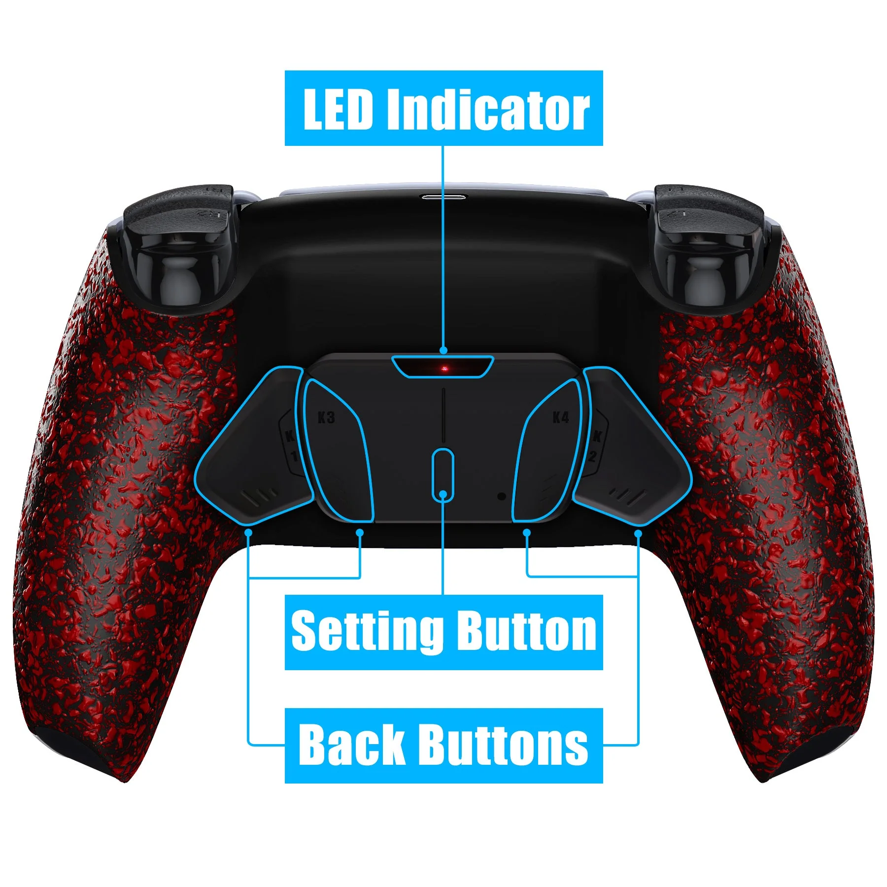 eXtremeRate Remappable RISE4 Remap Kit for PS5 Controller BDM-010/020 - Textured Red - Image 4