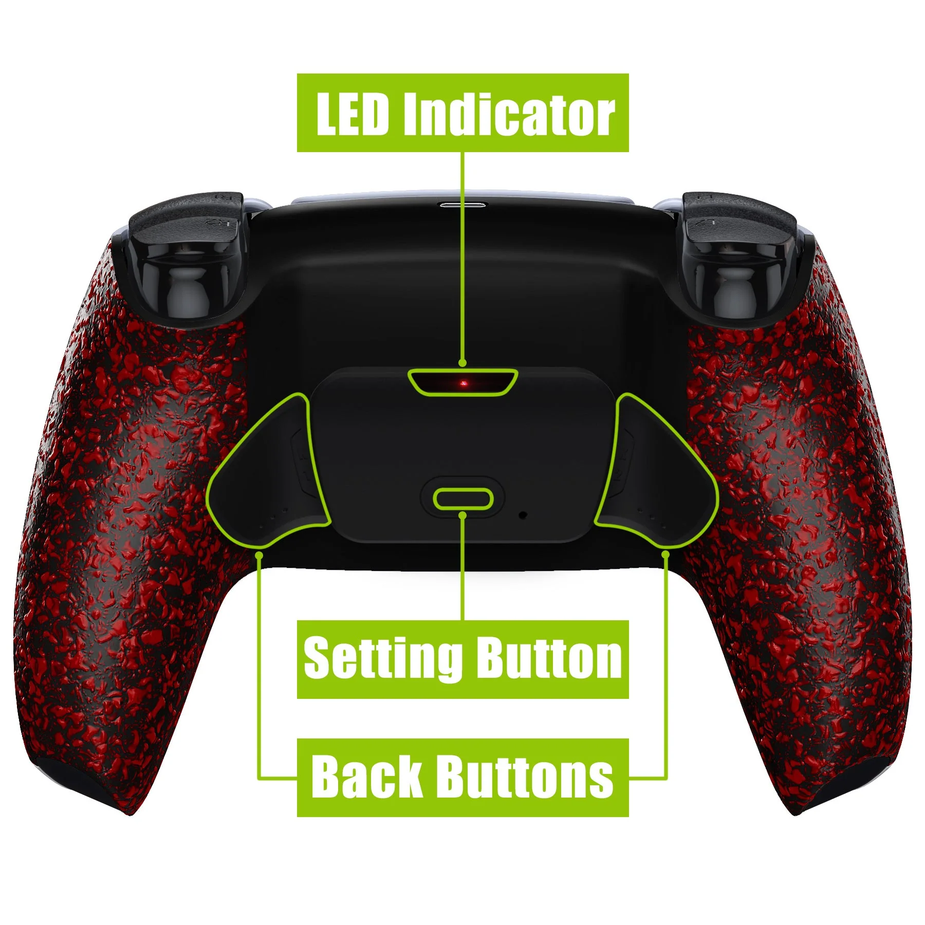 eXtremeRate Remappable Rise 2.0 Remap Kit for PS5 Controller BDM-010 & BDM-020 - Textured Red - Image 4