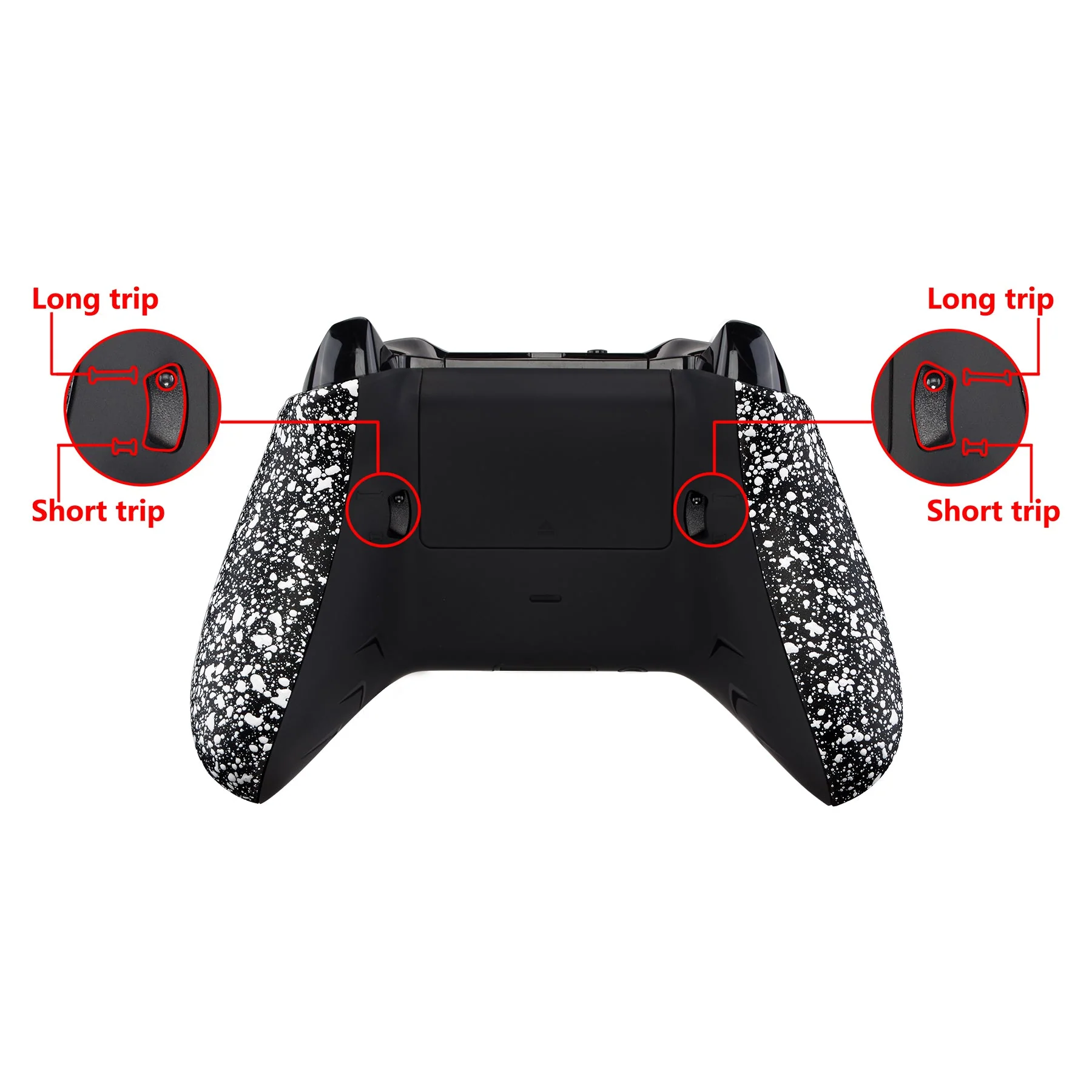 eXtremeRate FlashShot Trigger Stop Bottom Shell Kit for Xbox One X & S Controller - Textured White - Image 3