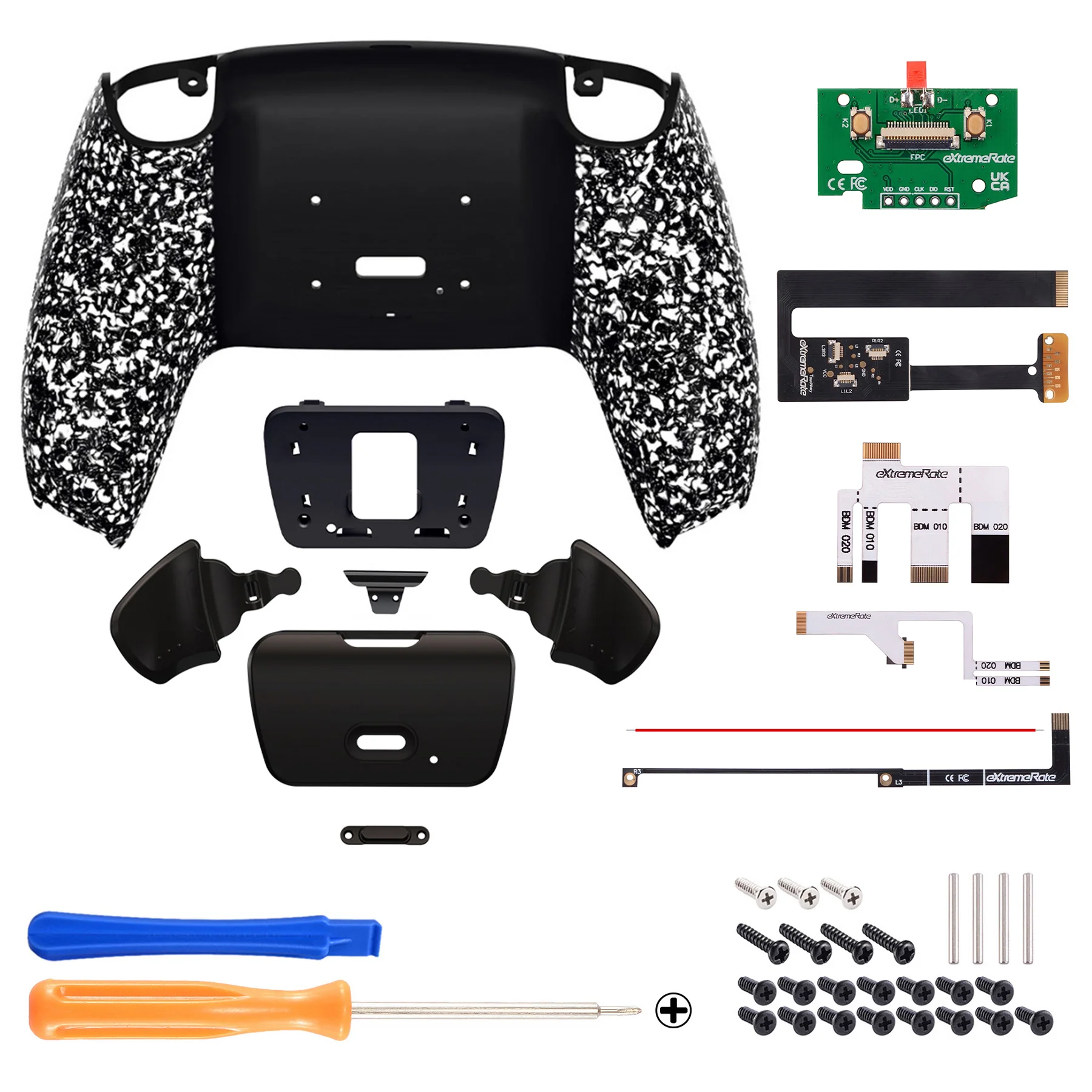 eXtremeRate Remappable Rise 2.0 Remap Kit for PS5 Controller BDM-010 & BDM-020 - Textured White - Image 2