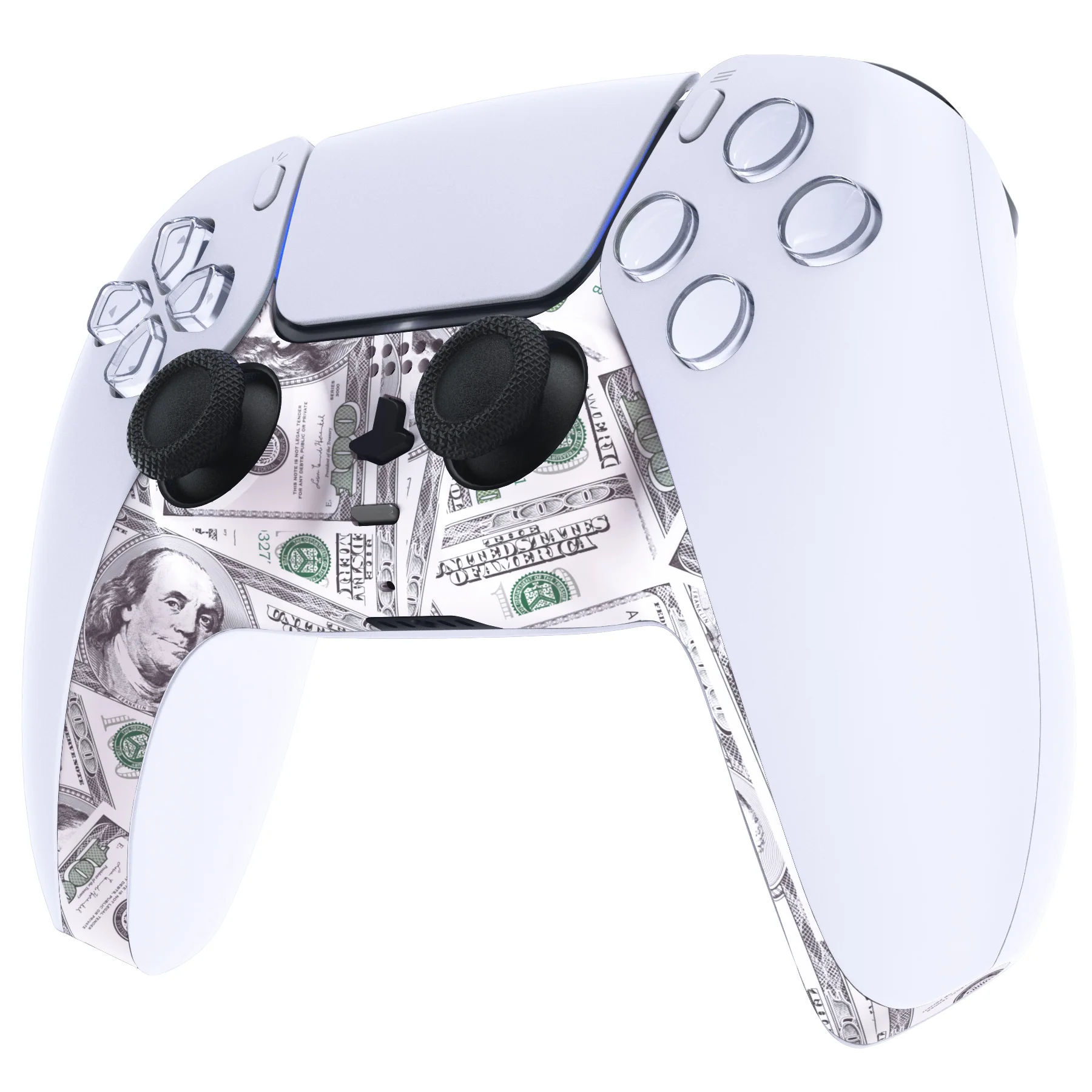 eXtremeRate Replacement Decorative Trim Shell with Accent Rings Compatible with PS5 Controller BDM-010/020/030/040/050 - The $100 Cash Money - Image 4