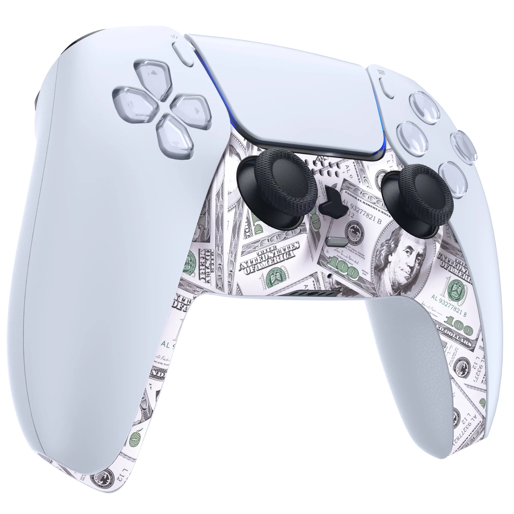 eXtremeRate Replacement Decorative Trim Shell with Accent Rings Compatible with PS5 Controller BDM-010/020/030/040/050 - The $100 Cash Money - Image 5