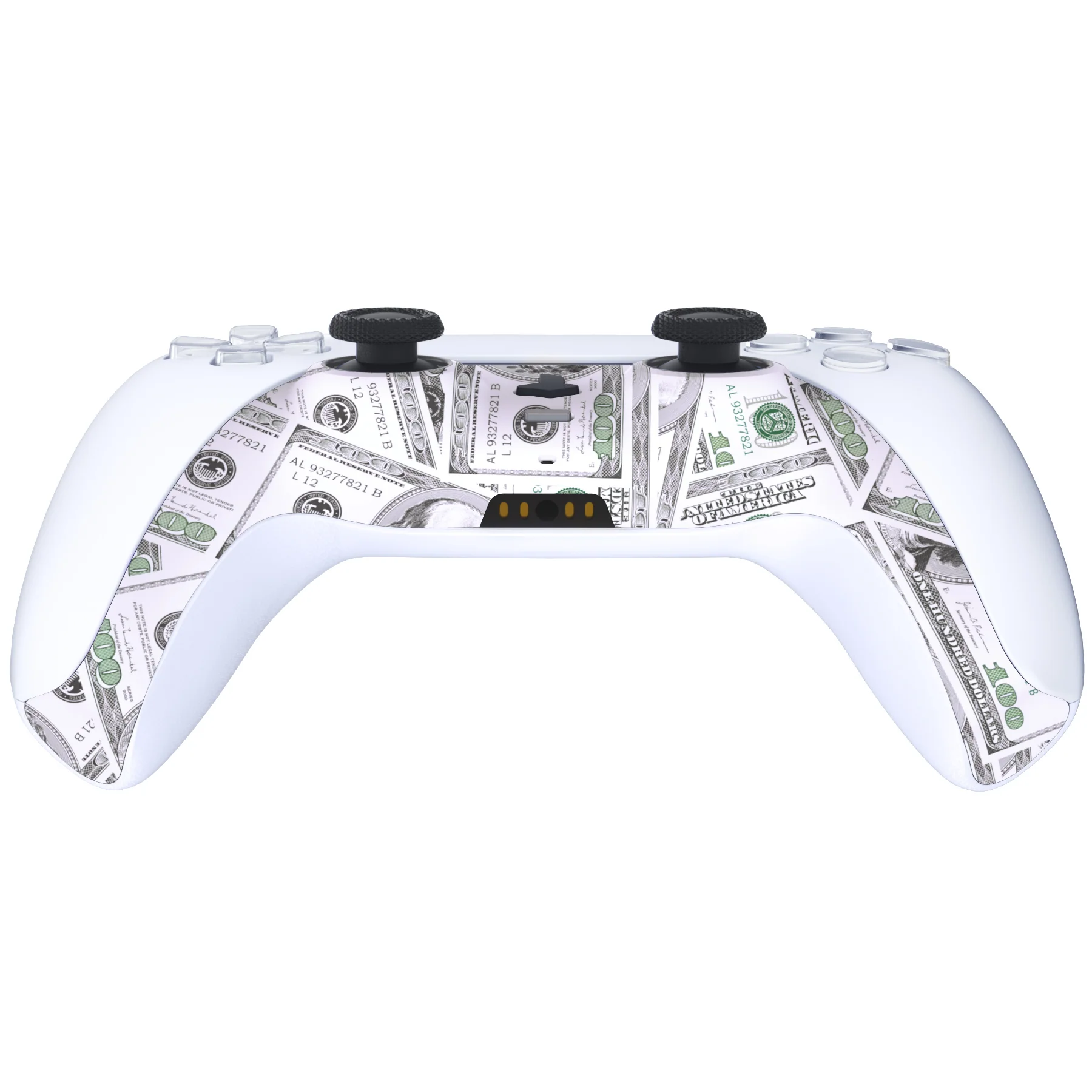 eXtremeRate Replacement Decorative Trim Shell with Accent Rings Compatible with PS5 Controller BDM-010/020/030/040/050 - The $100 Cash Money - Image 6