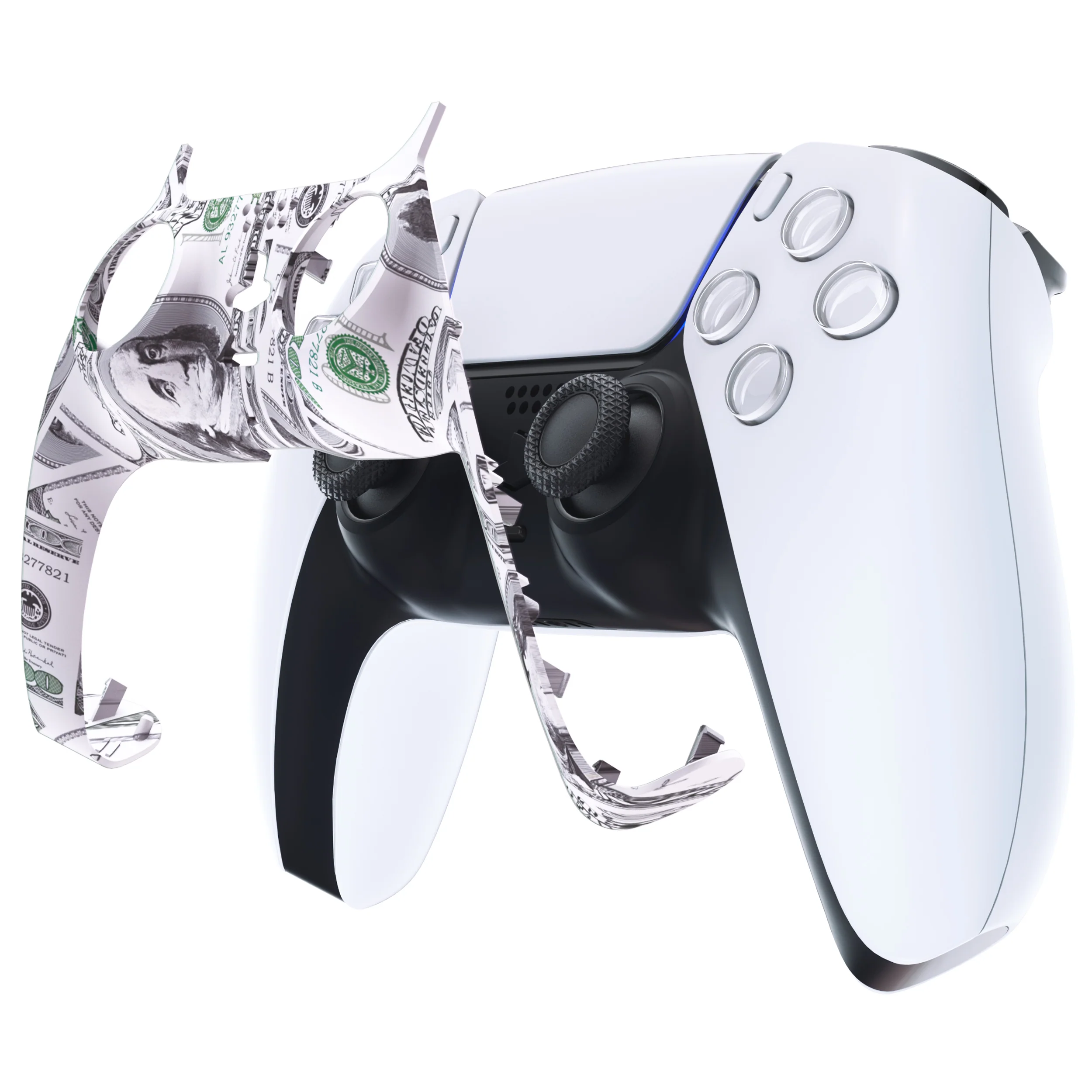 eXtremeRate Replacement Decorative Trim Shell with Accent Rings Compatible with PS5 Controller BDM-010/020/030/040/050 - The $100 Cash Money - Image 7