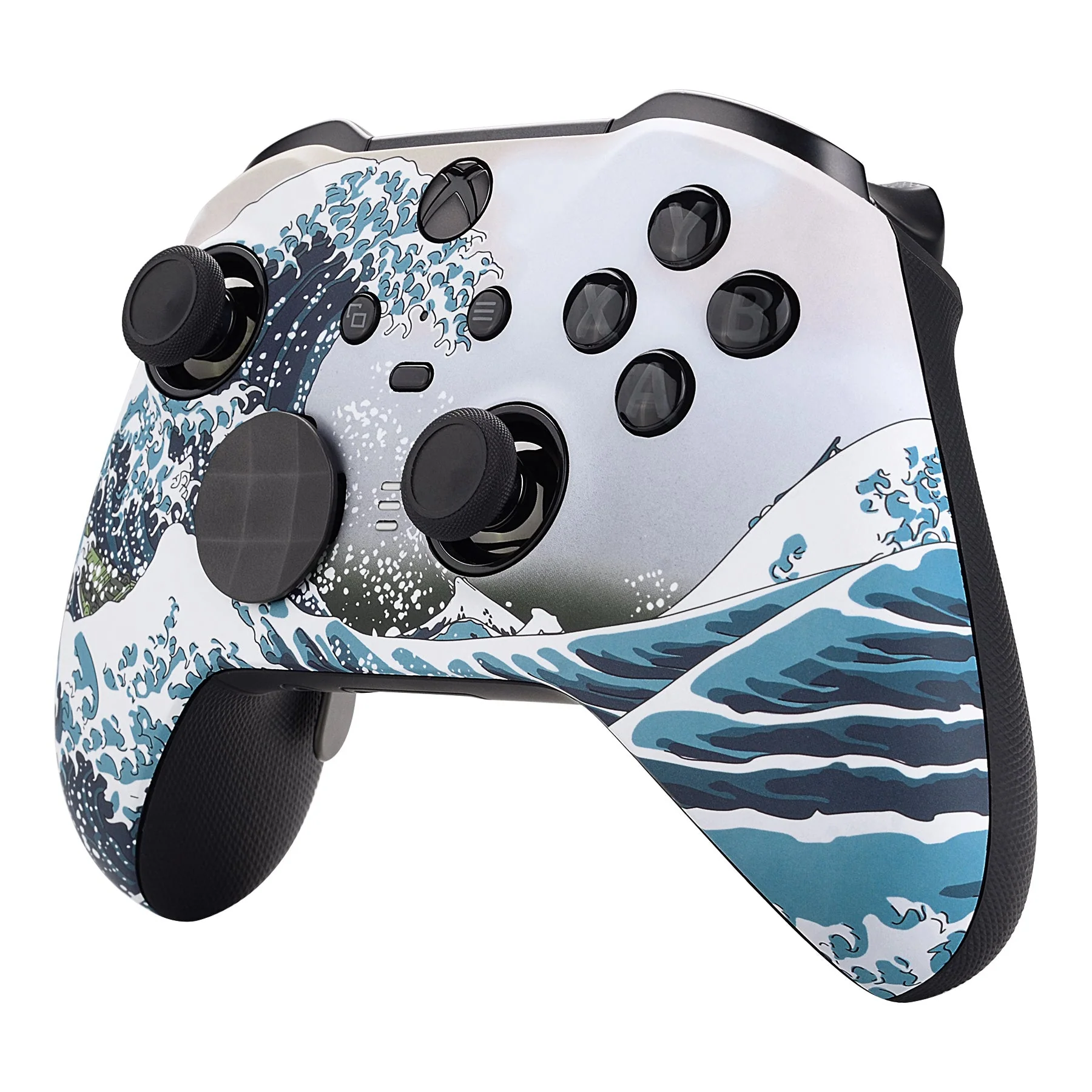 eXtremeRate Replacement Front Housing Shell Case with Accent Rings for Xbox One Elite Series 2 & Elite 2 Core Controller (Model 1797) - The Great Wave - Image 5