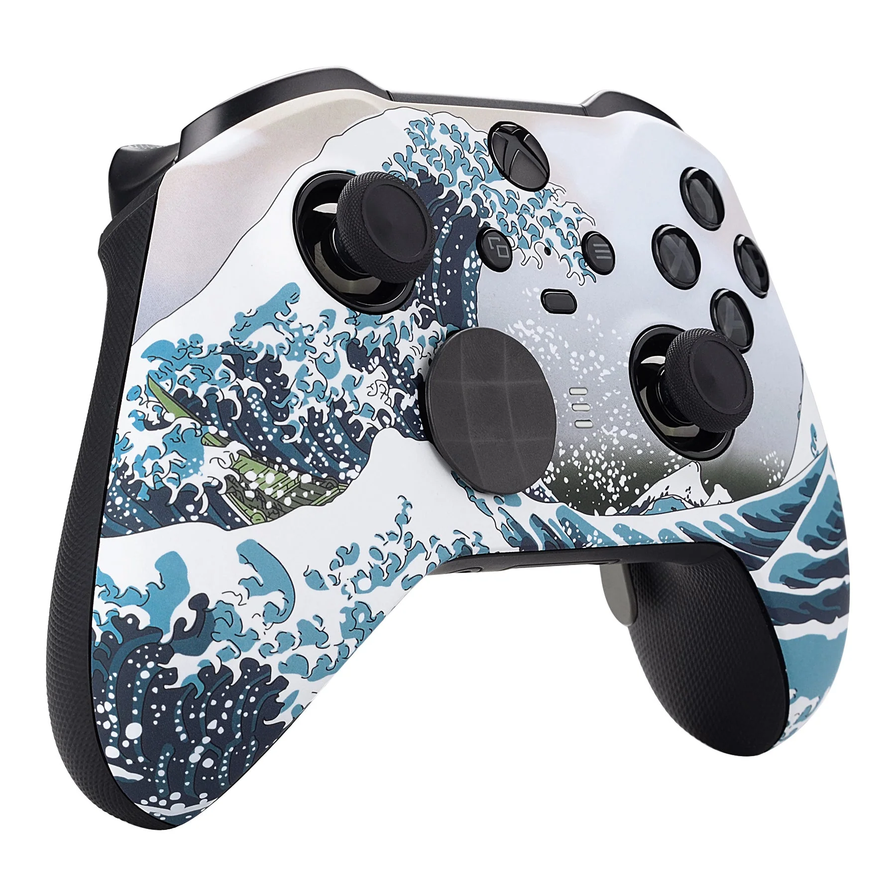 eXtremeRate Replacement Front Housing Shell Case with Accent Rings for Xbox One Elite Series 2 & Elite 2 Core Controller (Model 1797) - The Great Wave - Image 6