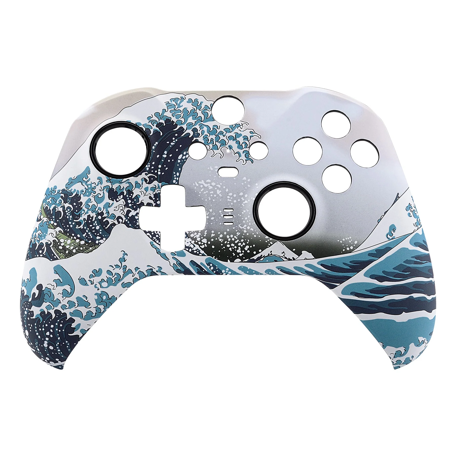 eXtremeRate Replacement Front Housing Shell Case with Accent Rings for Xbox One Elite Series 2 & Elite 2 Core Controller (Model 1797) - The Great Wave - Image 8