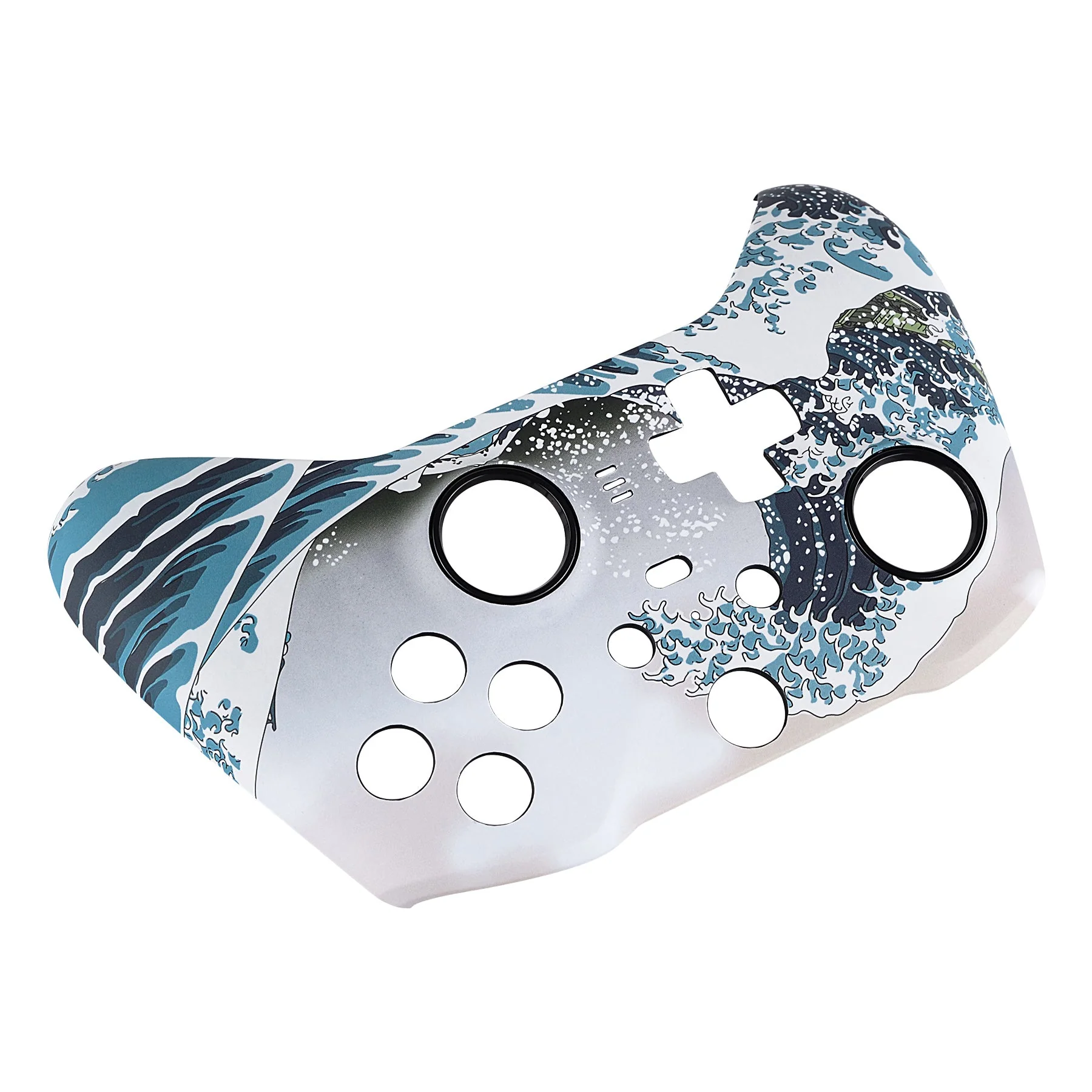 eXtremeRate Replacement Front Housing Shell Case with Accent Rings for Xbox One Elite Series 2 & Elite 2 Core Controller (Model 1797) - The Great Wave - Image 9
