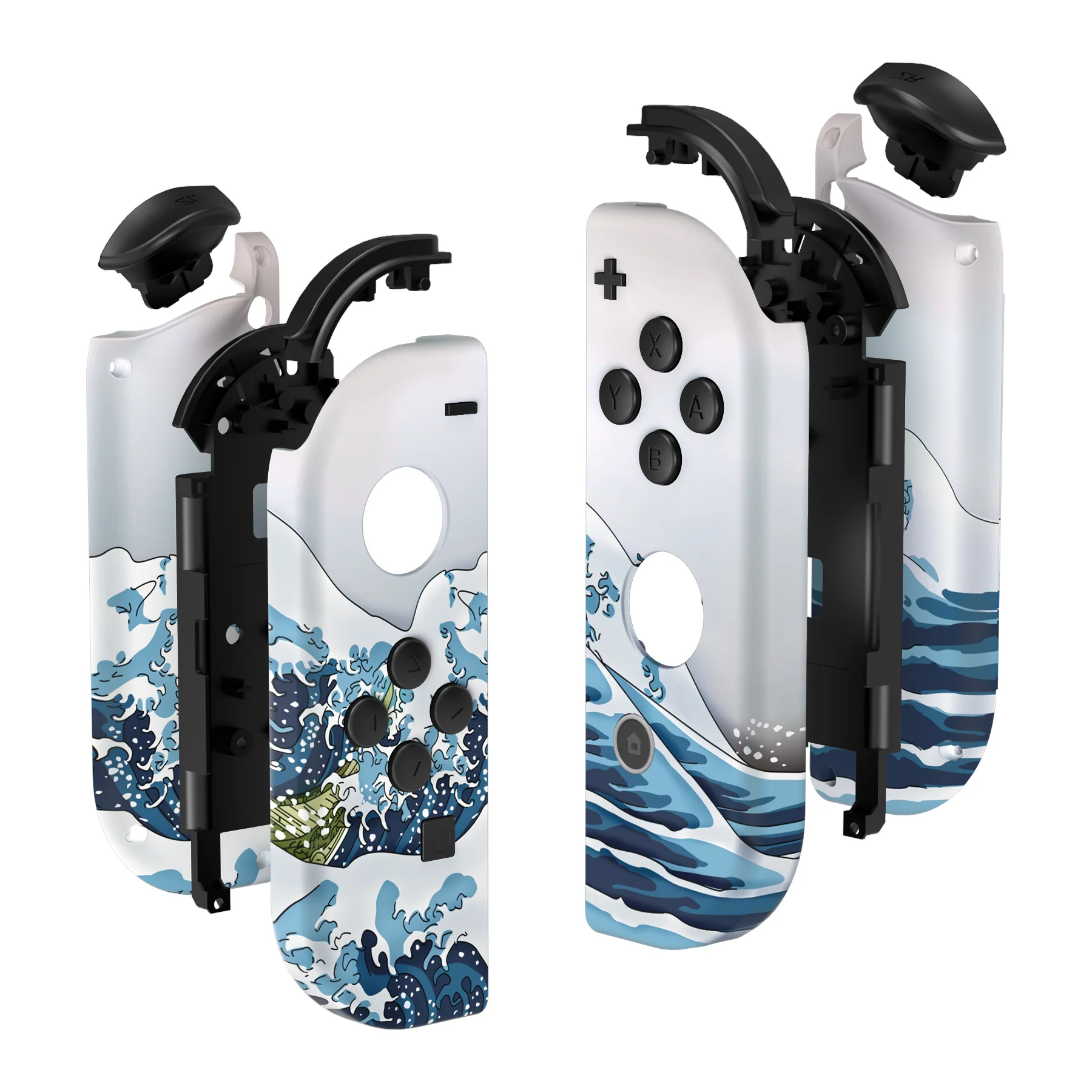 eXtremeRate Replacement Full Set Shell Case with Buttons for Joycon of NS Switch - The Great Wave Patterned - Image 10