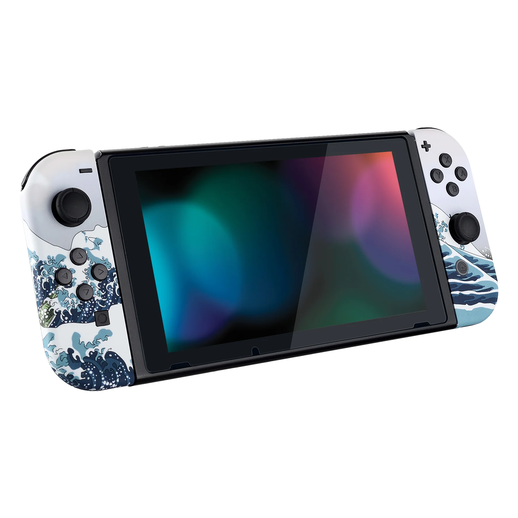 eXtremeRate Replacement Full Set Shell Case with Buttons for Joycon of NS Switch - The Great Wave Patterned - Image 6