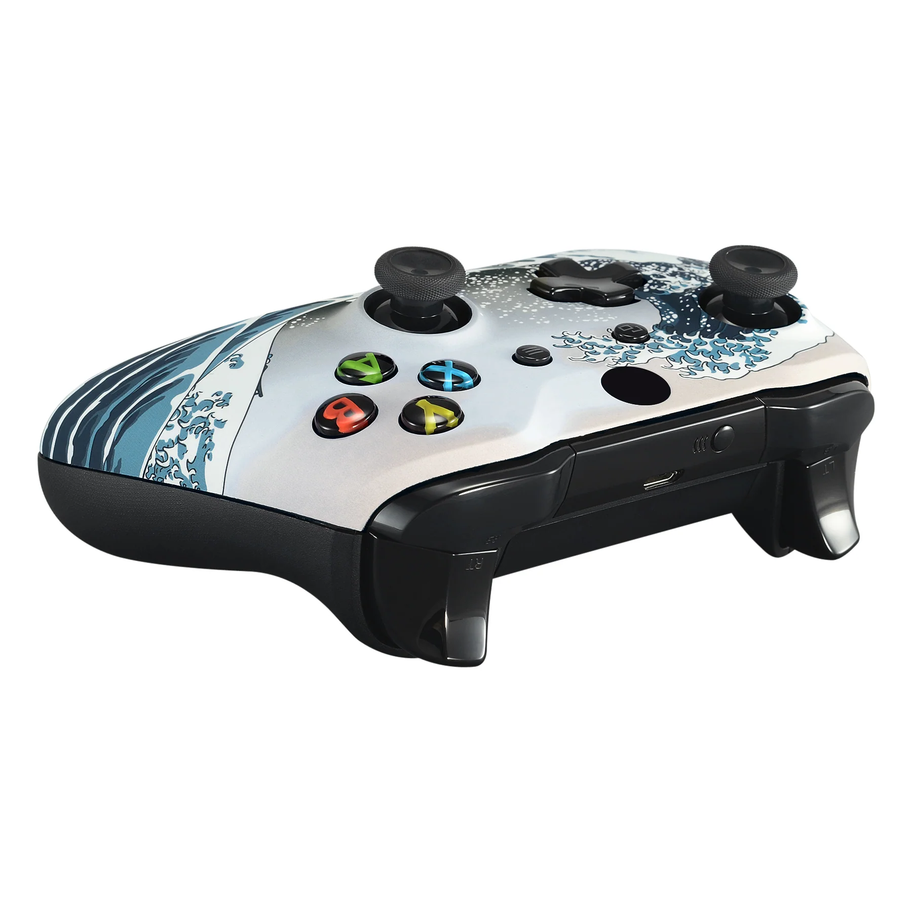 eXtremeRate Replacement Front Housing Shell for Xbox One X & S Controller (Model 1708) - The Great Wave - Image 6