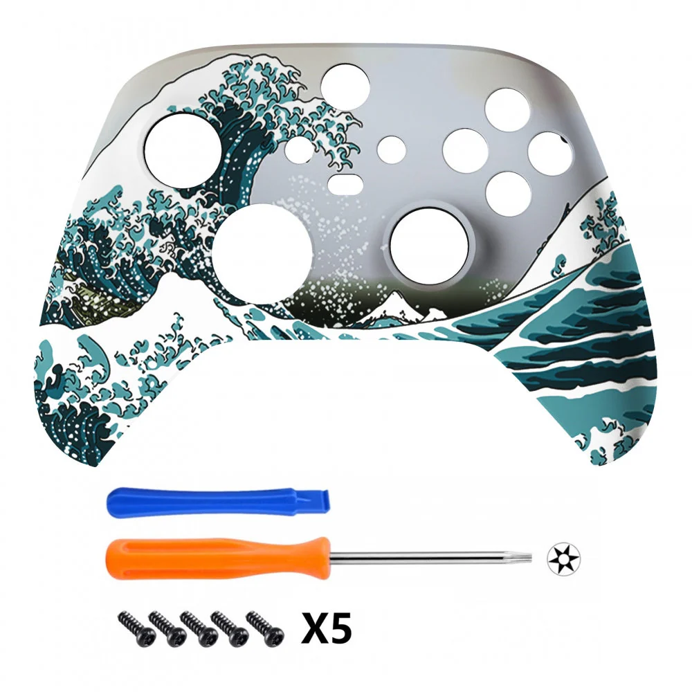 eXtremeRate Replacement Front Housing Shell for Xbox Series X & S Controller - The Great Wave - Image 2