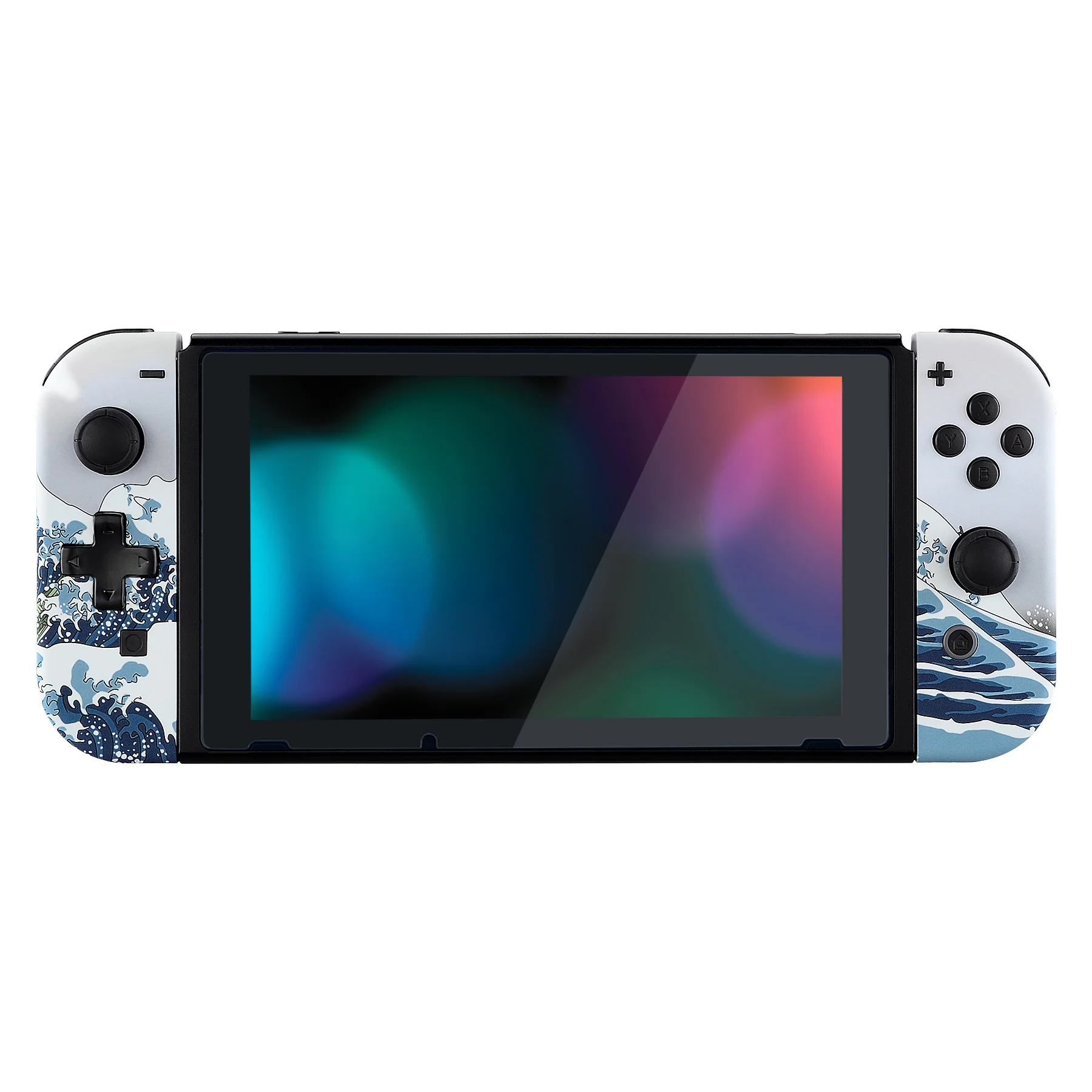 eXtremeRate Dpad Version Replacement Full Set Shell Case with Buttons for Joycon of NS Switch - The Great Wave - Image 4