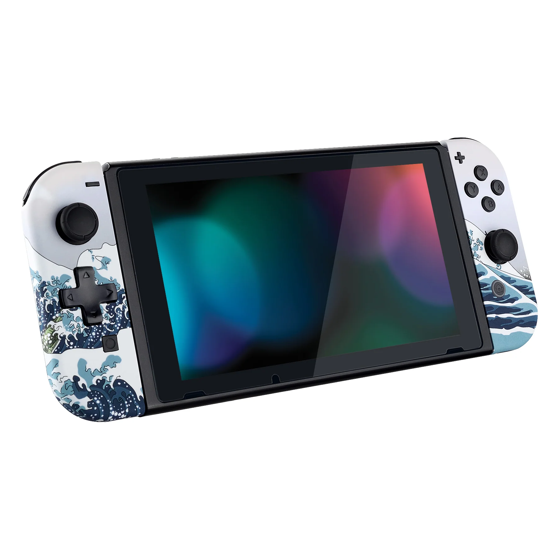 eXtremeRate Dpad Version Replacement Full Set Shell Case with Buttons for Joycon of NS Switch - The Great Wave - Image 6