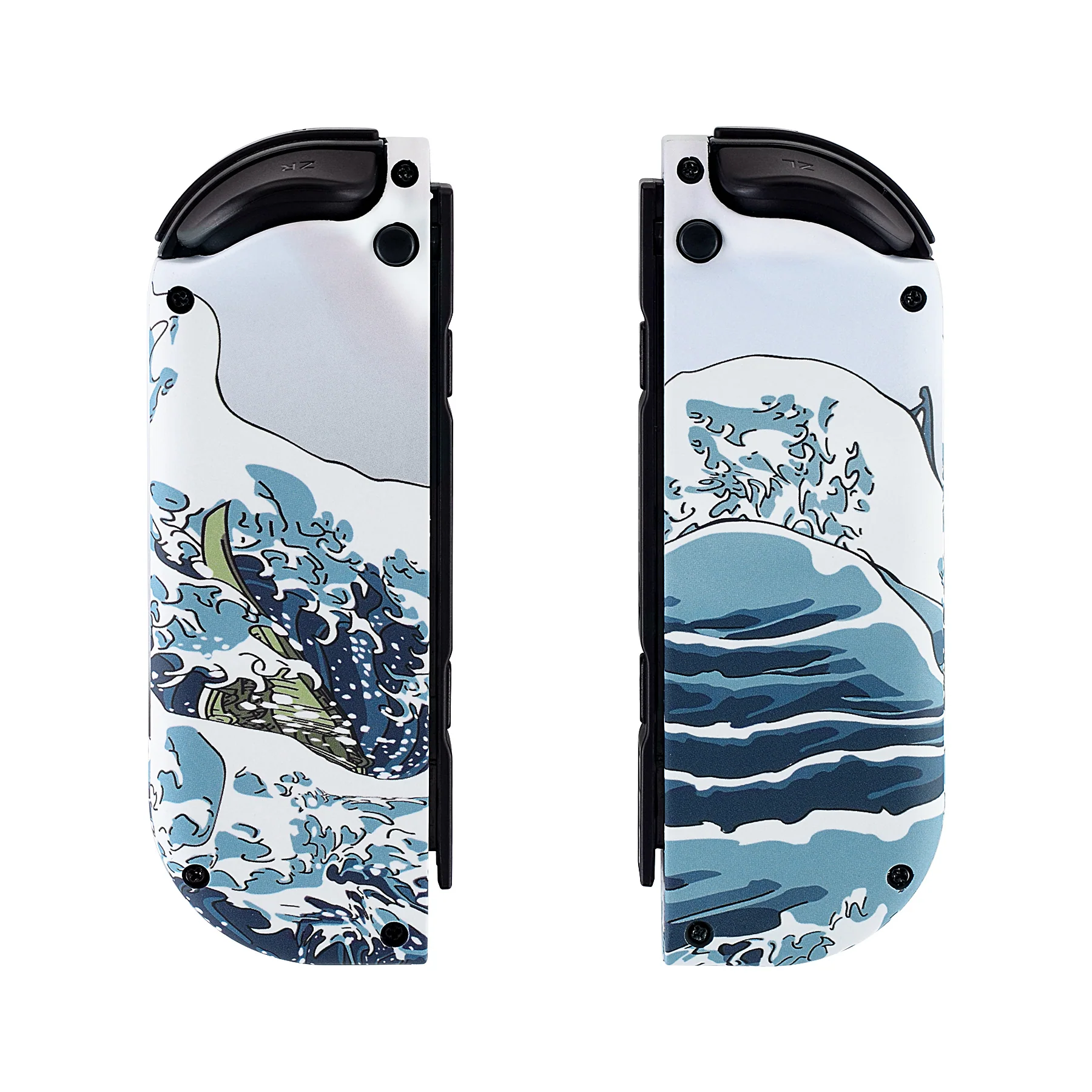 eXtremeRate Dpad Version Replacement Full Set Shell Case with Buttons for Joycon of NS Switch - The Great Wave - Image 9