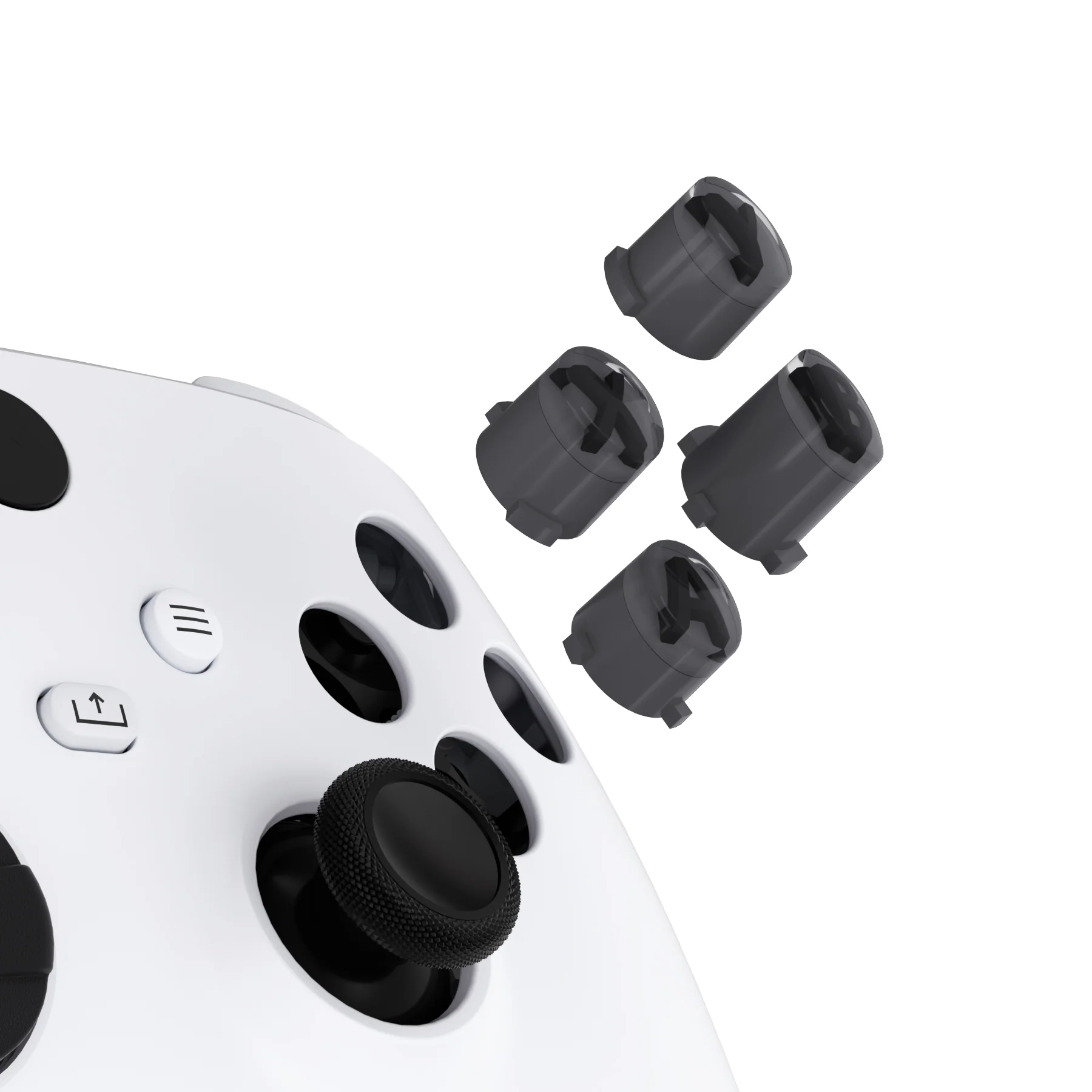 eXtremeRate Three-Tone ABXY Action Buttons with Classic Symbols for Xbox Series X/S Controller & Xbox One X/S & Xbox One Elite V1/V2 Controller - Classic Gray & Clear & Dark Gray - Image 4