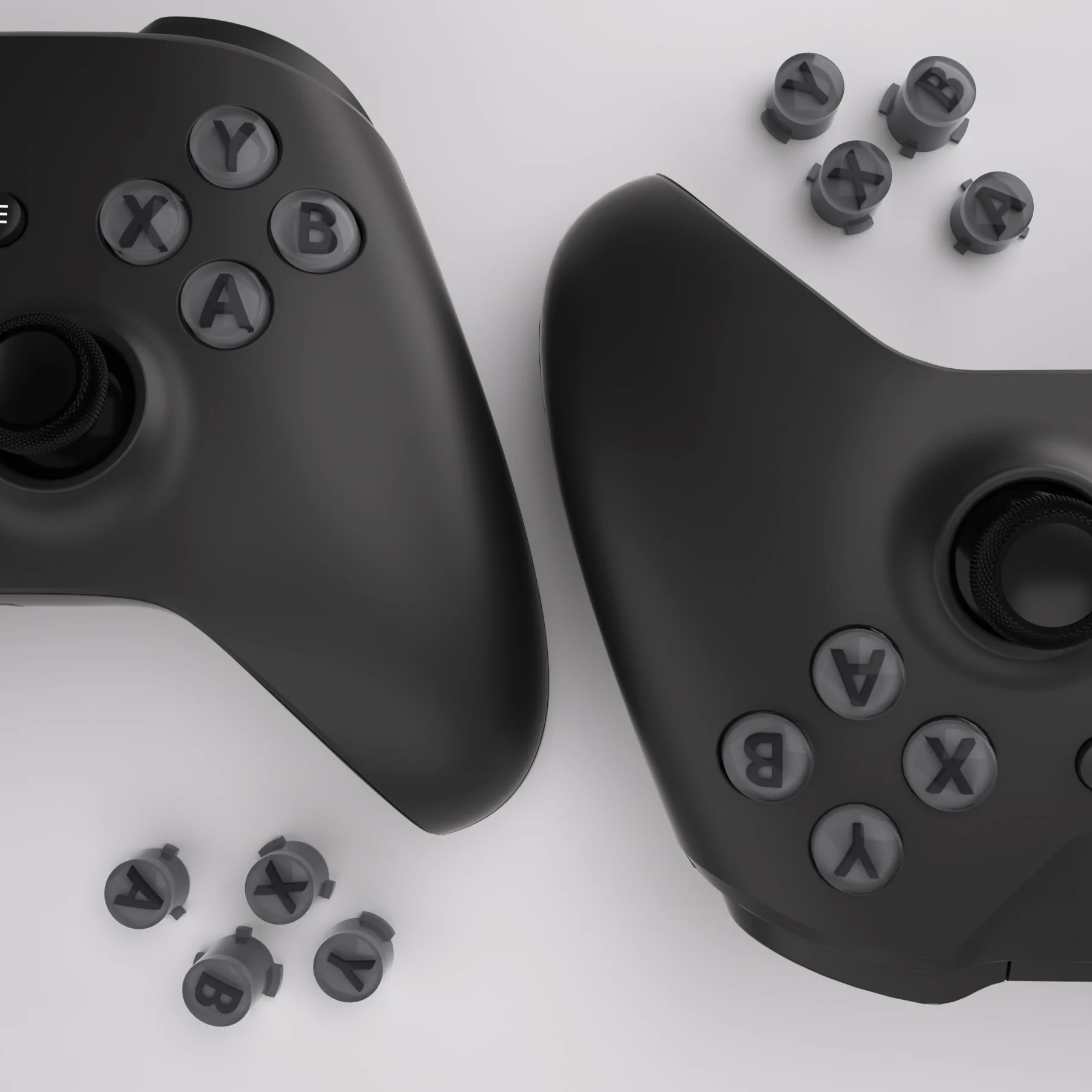 eXtremeRate Three-Tone ABXY Action Buttons with Classic Symbols for Xbox Series X/S Controller & Xbox One X/S & Xbox One Elite V1/V2 Controller - Classic Gray & Clear & Dark Gray - Image 6