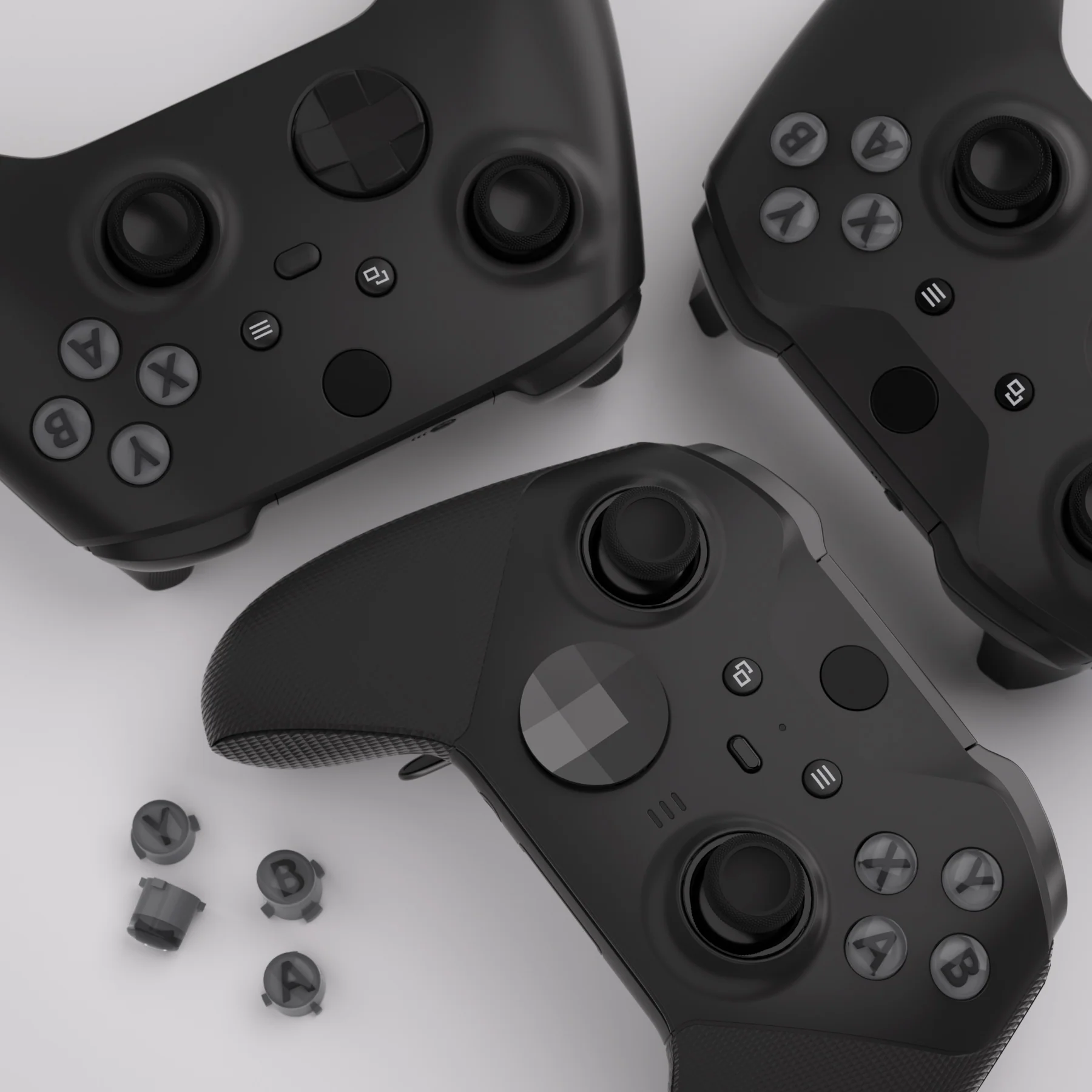 eXtremeRate Three-Tone ABXY Action Buttons with Classic Symbols for Xbox Series X/S Controller & Xbox One X/S & Xbox One Elite V1/V2 Controller - Classic Gray & Clear & Dark Gray - Image 7